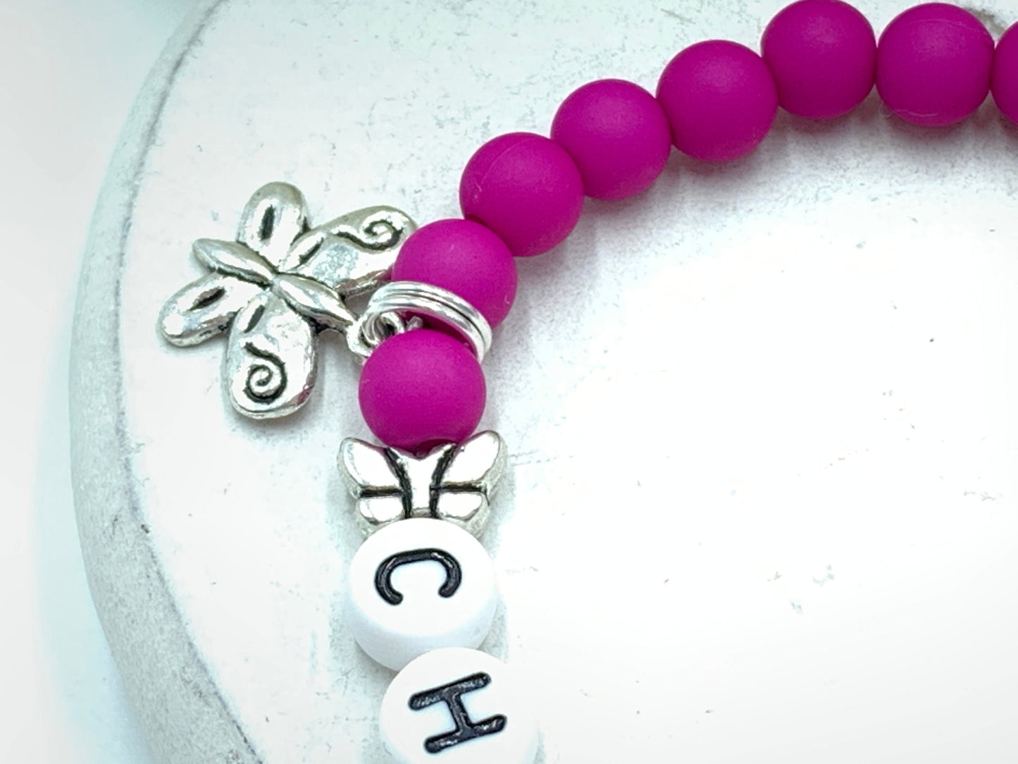 Armband mit Namen Beere Acrylperlen - Geschenk Mädchen Kinderarmband Namensarmband Freundschaftsarmband - viele Farben - personalisierbar