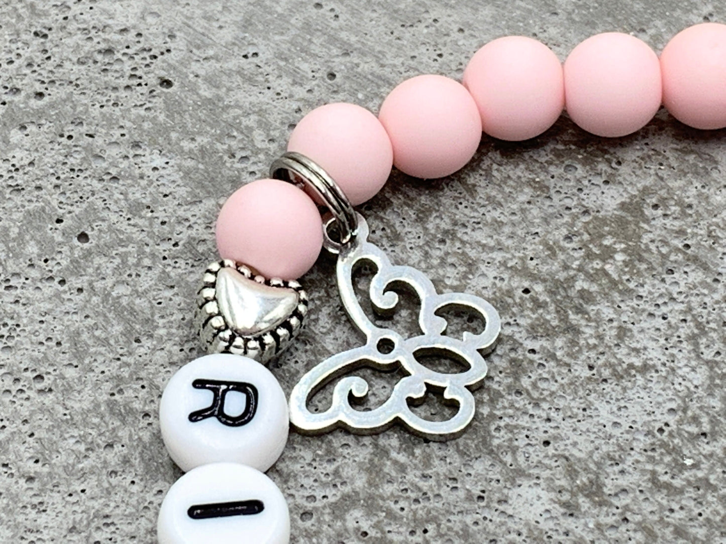 Armband Ringmädchen Acryl Rosa - Geschenk Ringmädchen Ringkind Blumenmädchen Kerzenkind Kinder und Hochzeit viele Farben personalisierbar