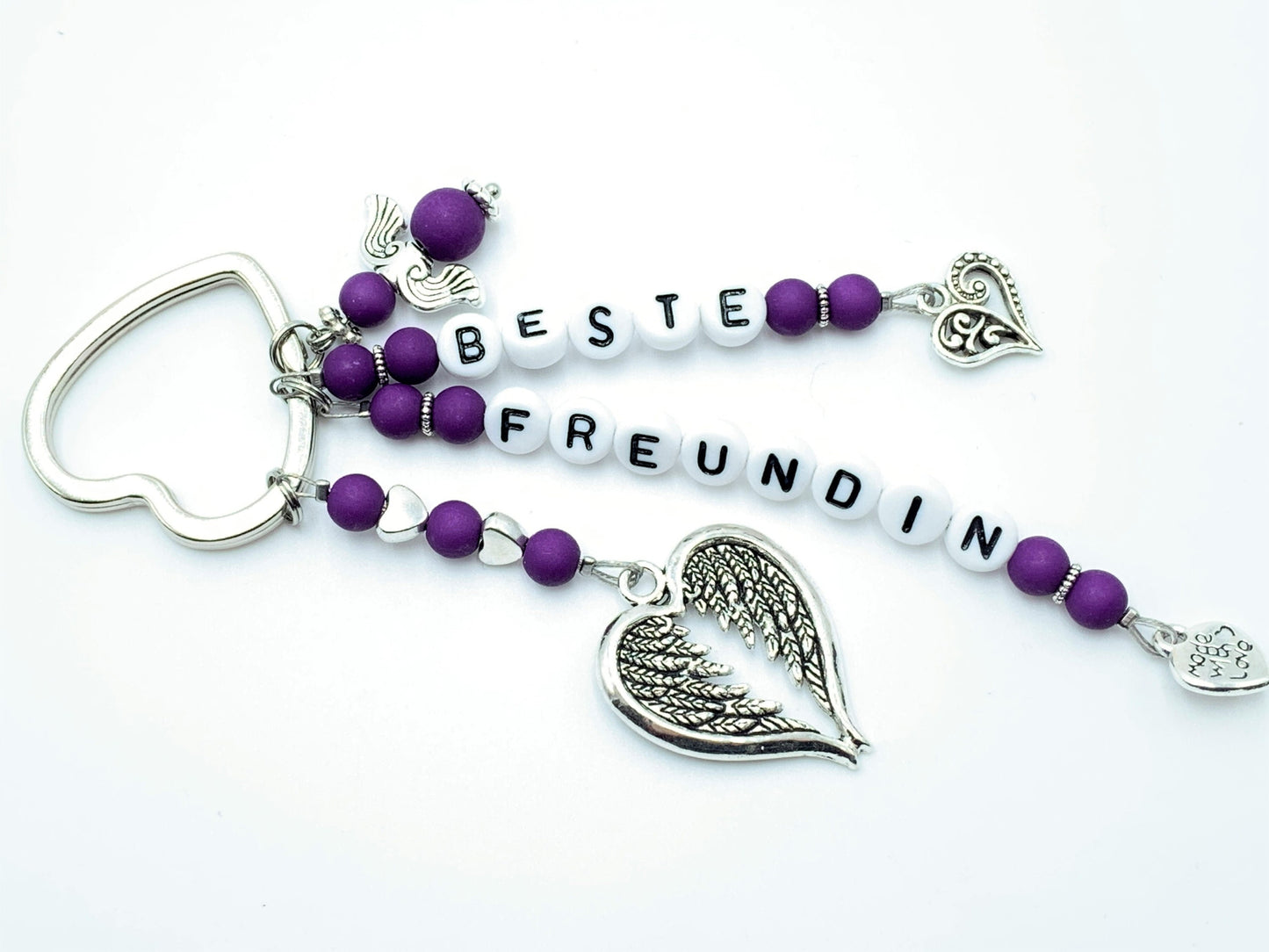 Schlüsselanhänger Beste Mama Perlen Acryl Dunkeltürkis - Geschenk Mutter Großmutter Geburt Liebe - personalisierbar echte Edelsteine möglich