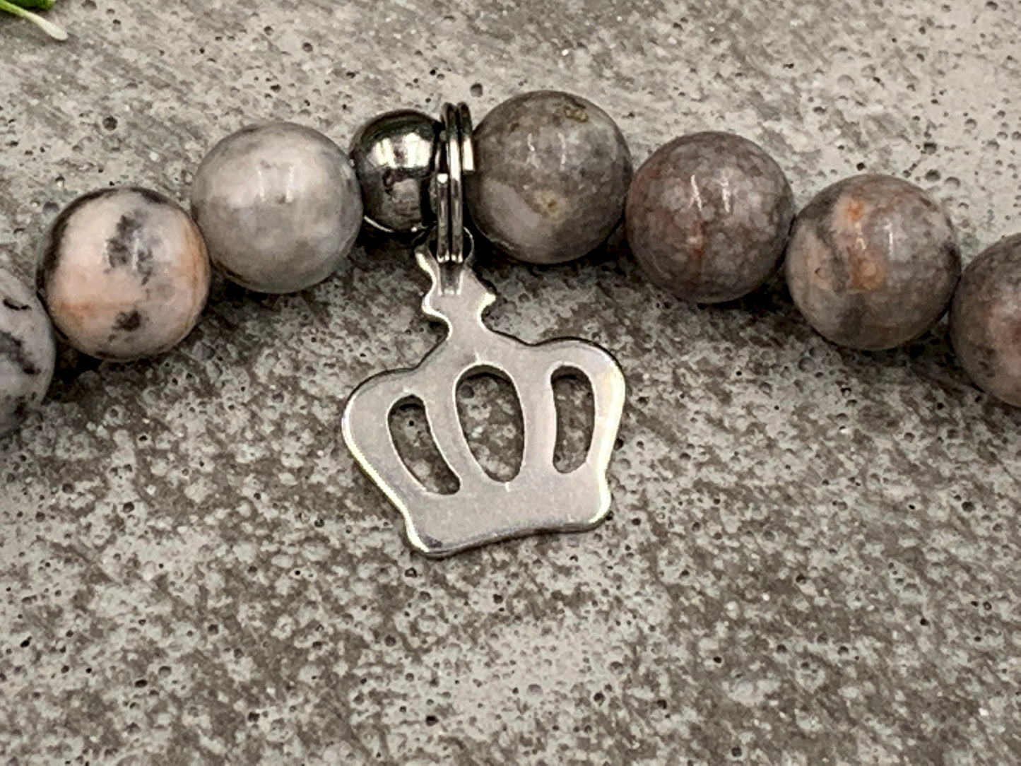 Armband Grosse Schwester Zebra Jaspis Herzen Messing Platiniert - Geschenk Schwesterherz Bruder Geburt Geschwisterkind - diverse Edelsteine