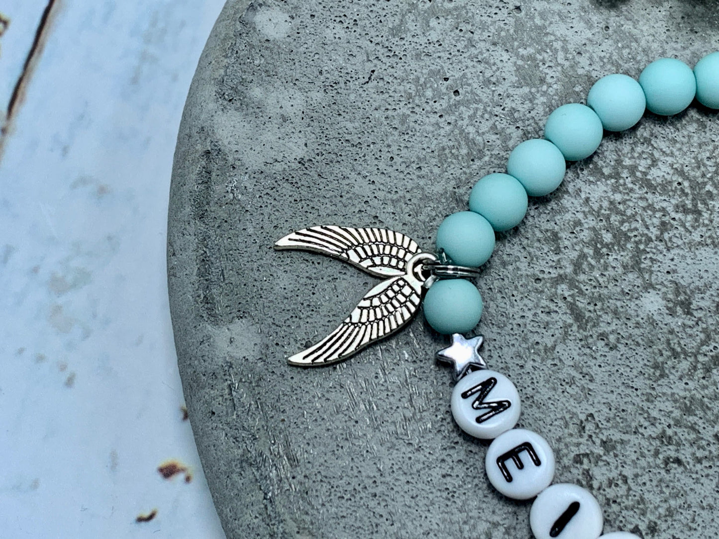 Armband Mein Engel Acryl - Perlenarmband Engel - Geschenk beste Freundin Liebe Mama - Kinderarmband - viele Farben - personalisierbar