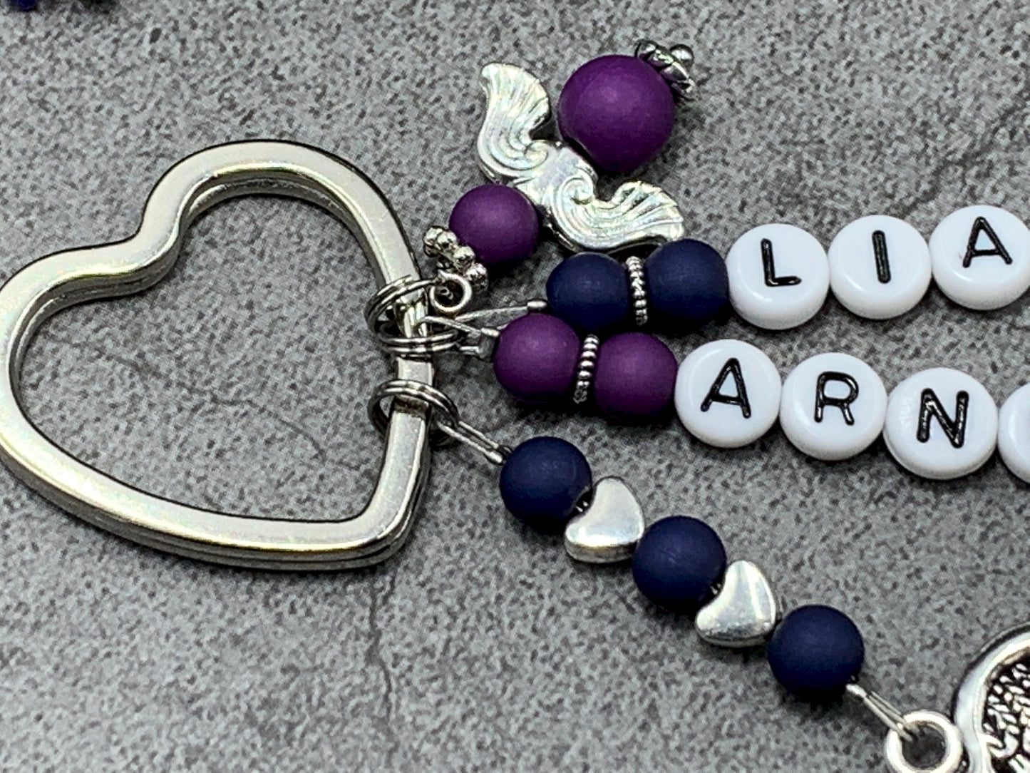 Schlüsselanhänger Name der Familie - Perlen Acryl bis 5 Namen möglich - Geschenk Mama Oma Geburt Liebe - viele Farben - personalisierbar