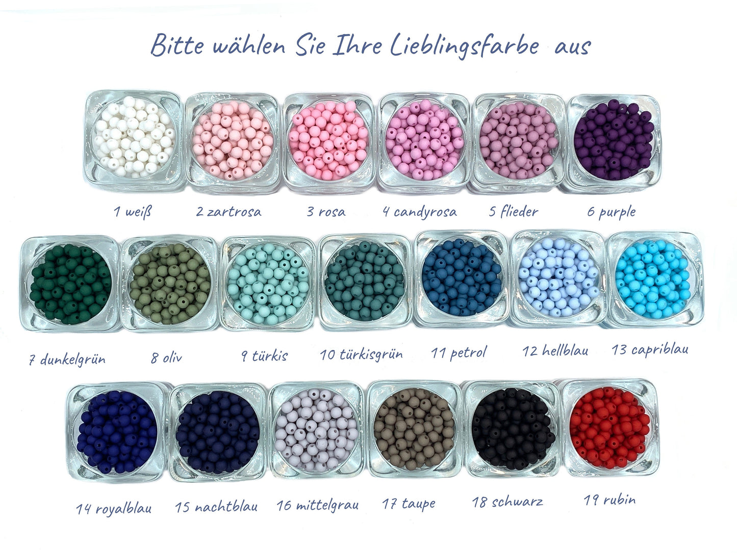 Schlüsselanhänger Name der Familie - Perlen Acryl bis 5 Namen möglich - Geschenk Mama Oma Geburt Liebe - viele Farben - personalisierbar