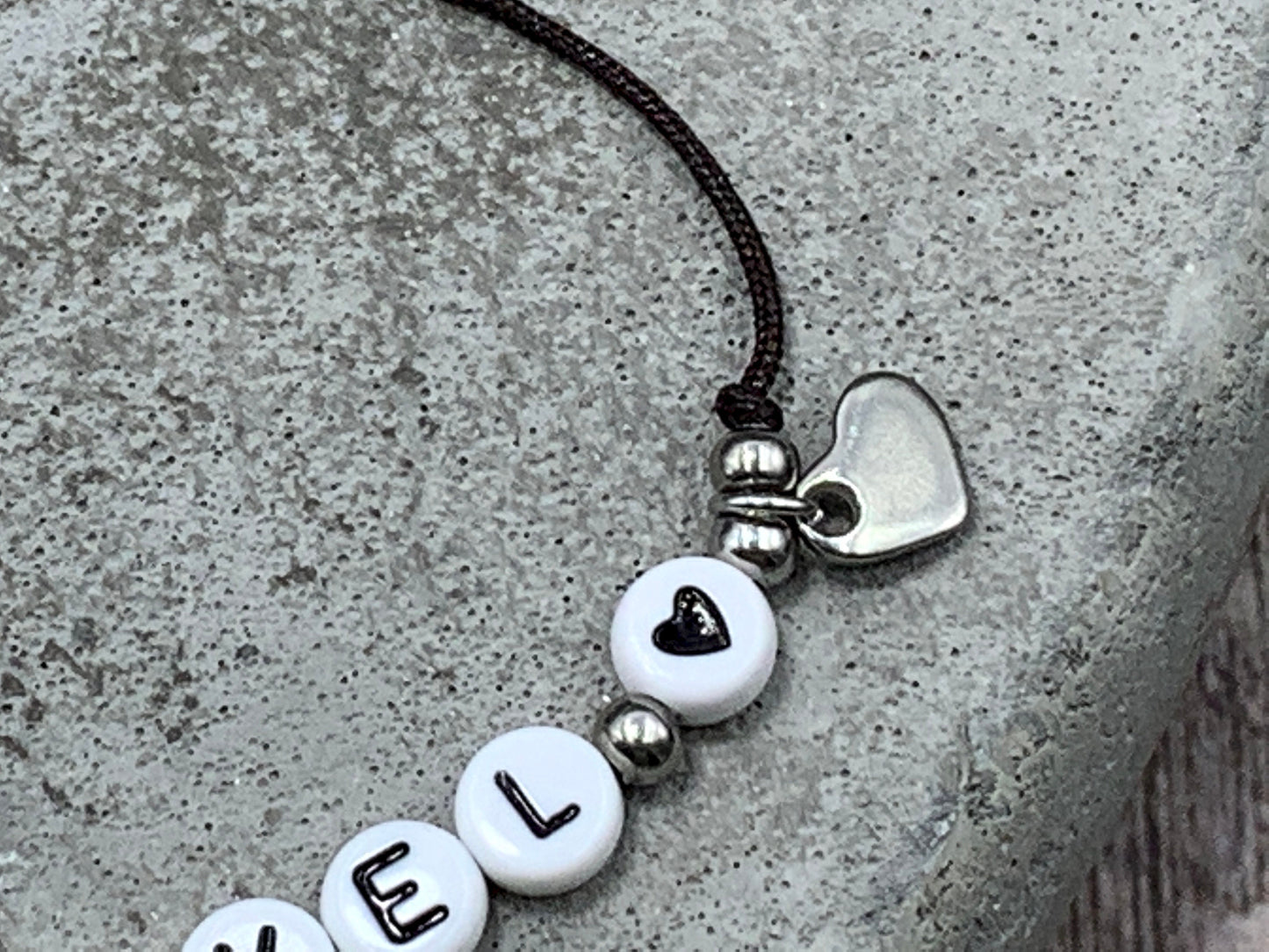 Armband Makramee Patenonkel Schwarz Perlen Edelstahl - Geschenk Patenschaft Andenken Taufgeschenk Pate - viele Farben personalisierbar