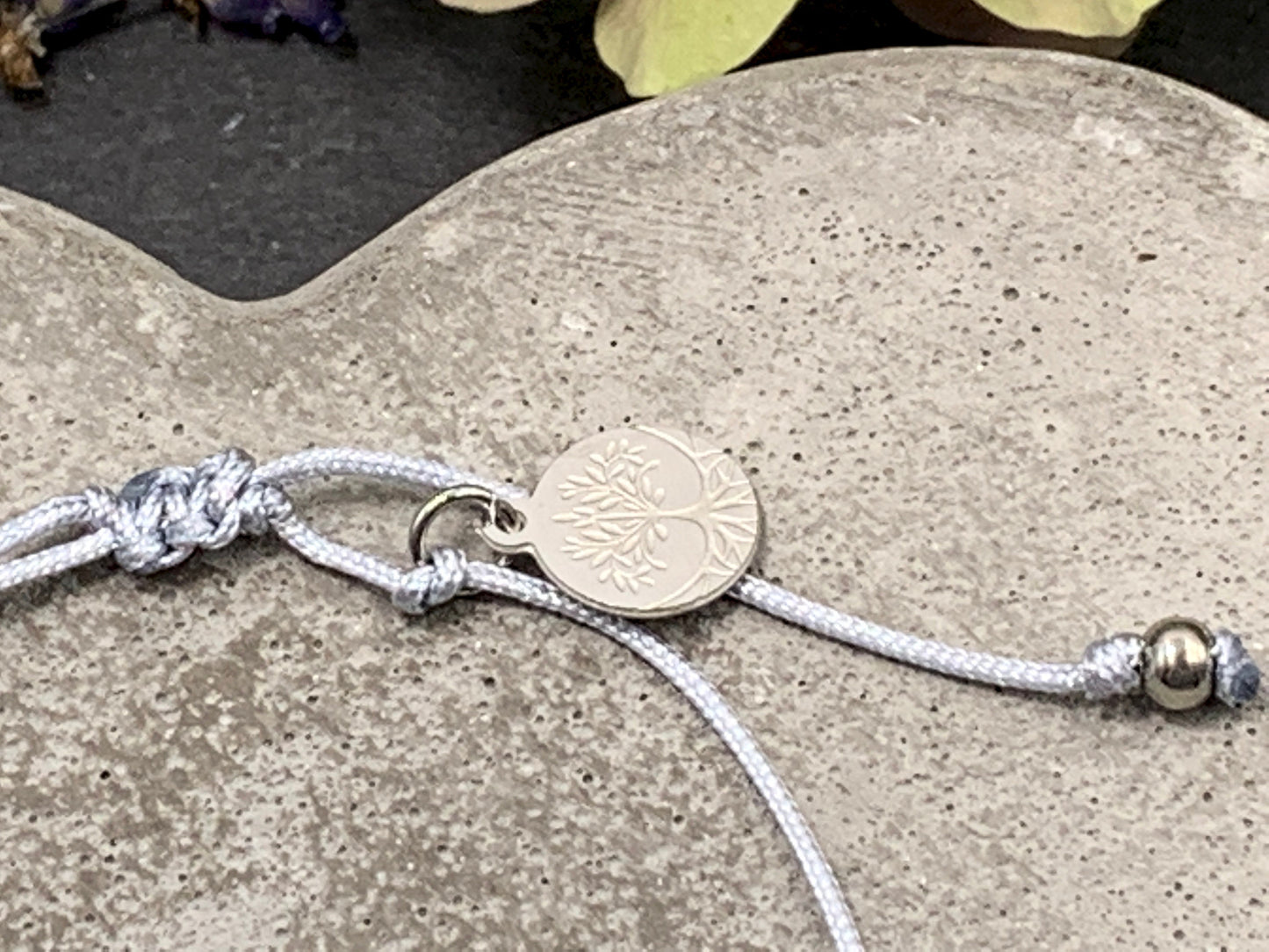 Armband Makramee Braut Silbergrau Perlen Edelstahl - Größe einstellbar - Geschenk JGA Team Braut Andenken Hochzeit Trauzeugin - viele Farben