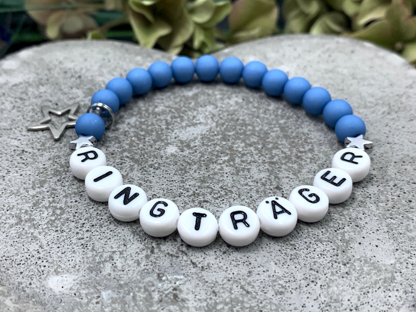 Armband Ringträger Blau Acryl 6 mm - Geschenk Ringkind Ringmädchen Kerzenkind Kerzenjunge - viele Farben - personalisierbar