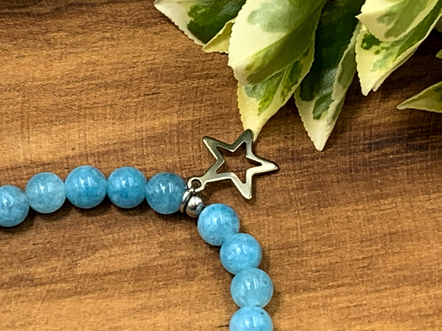 Armband Initialen Aquamarin echte Naturperlen Herz platiniert - Namensarmband Geschenk Freundin Mama Lieblingsmensch - personalisierbar
