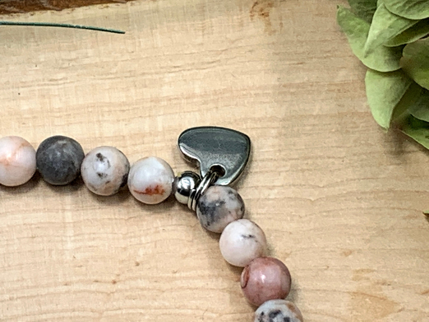 Armband Trauzeugin Zebra Jaspis echte Natursteine - Geschenk Brautjungfer Team Braut JGA heiraten - viele Edelsteine personalisierbar