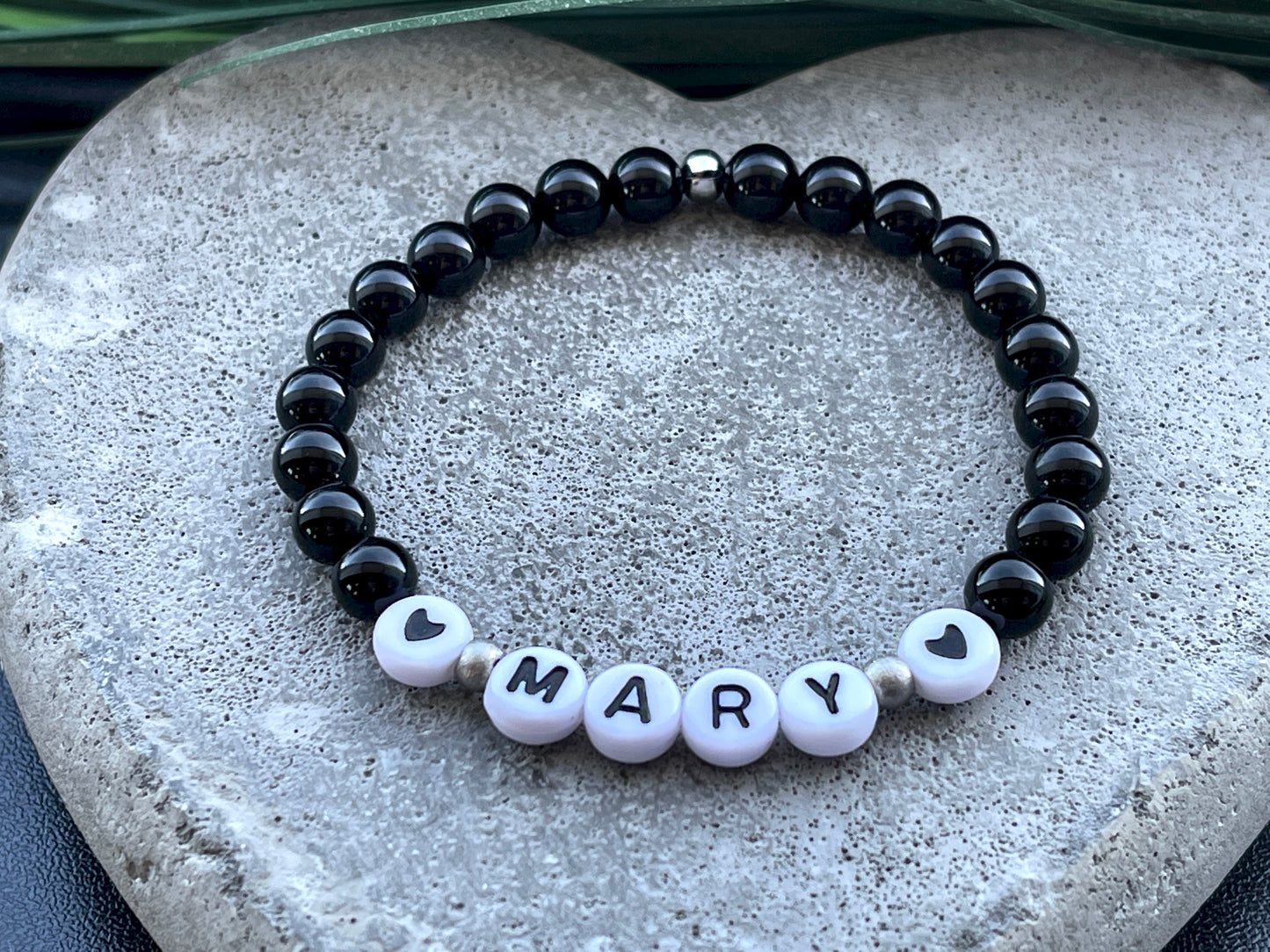 Perlenarmband Turmalin echt mit Name - Geschenk Mama Geburt Liebe Andenken Lieblingsmensch Mädchenarmband - Wunschedelstein personalisierbar