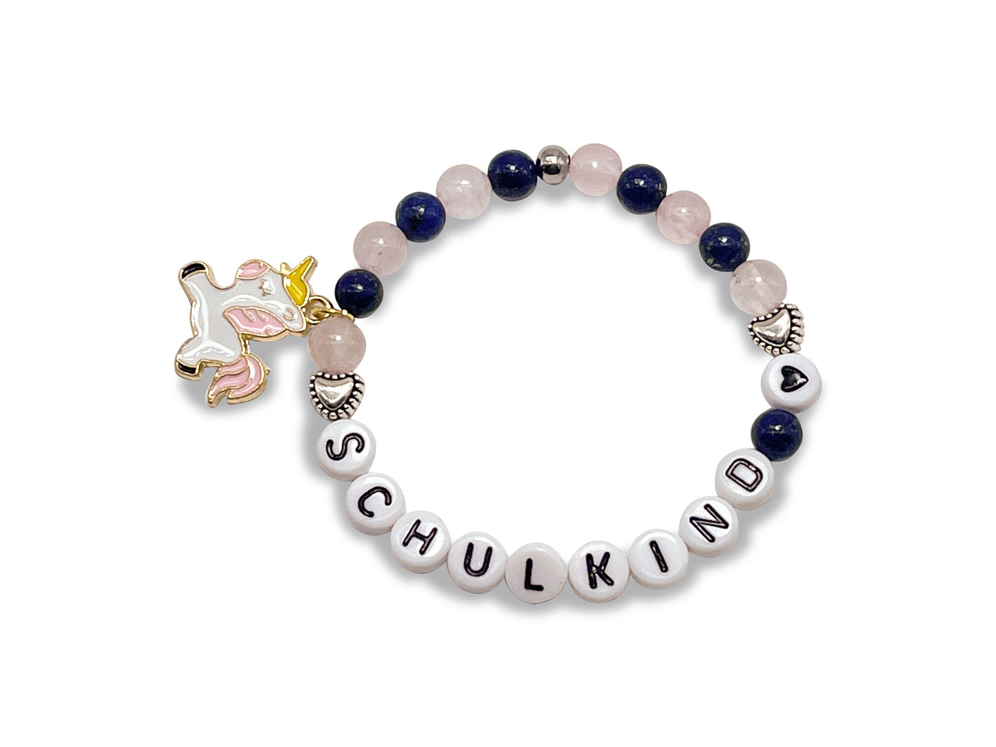 Rechenkette Mädchen Edelsteine Rosenquarz Lapislazuli mit Name wahlweise ABC - Geschenk Einschulung erster Schultag - Rechenhilfe bis 20