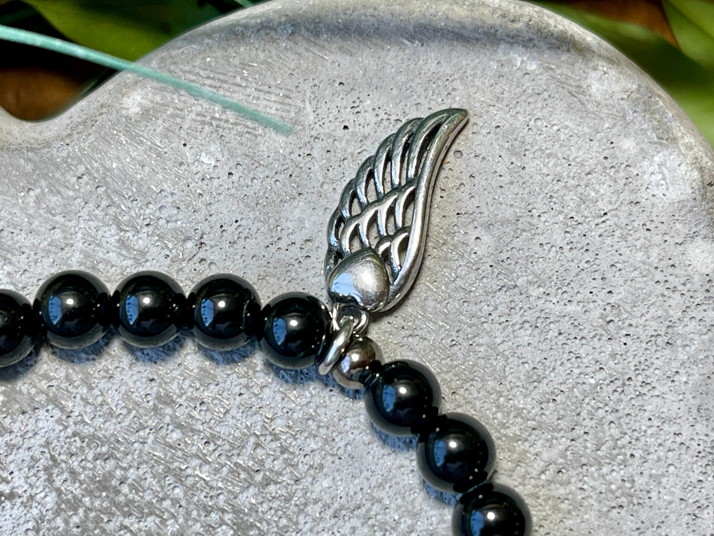 Armband Turmalin echt Stern echt Platiniert - Schutzstein Perlenarmband - Geschenk Schutz Liebe Glück - individualisierbar