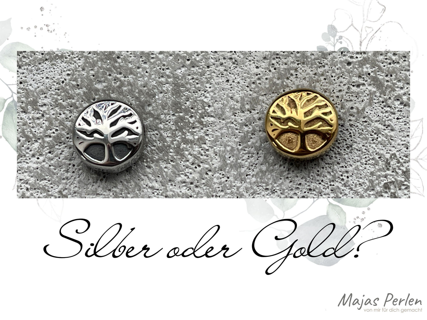 Armband Indischer Achat Lebensbaum Edelstahl Silber oder Gold - Perlenarmband für Selbstvertrauen Selbstakzeptanz - Spiritueller Schmuck