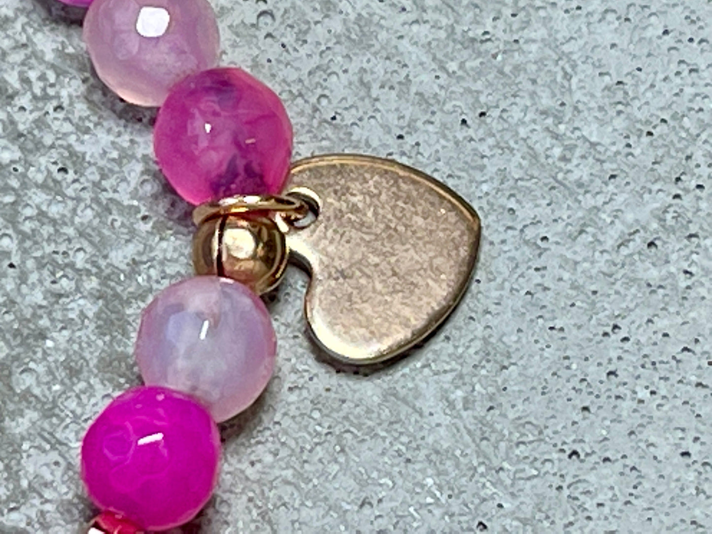 Armband Mama pinker Achat facettiert - Perlen Roségold plated - Geschenk Geburt Mama Liebe Lieblingsmensch personalisierbar Wunschedelstein