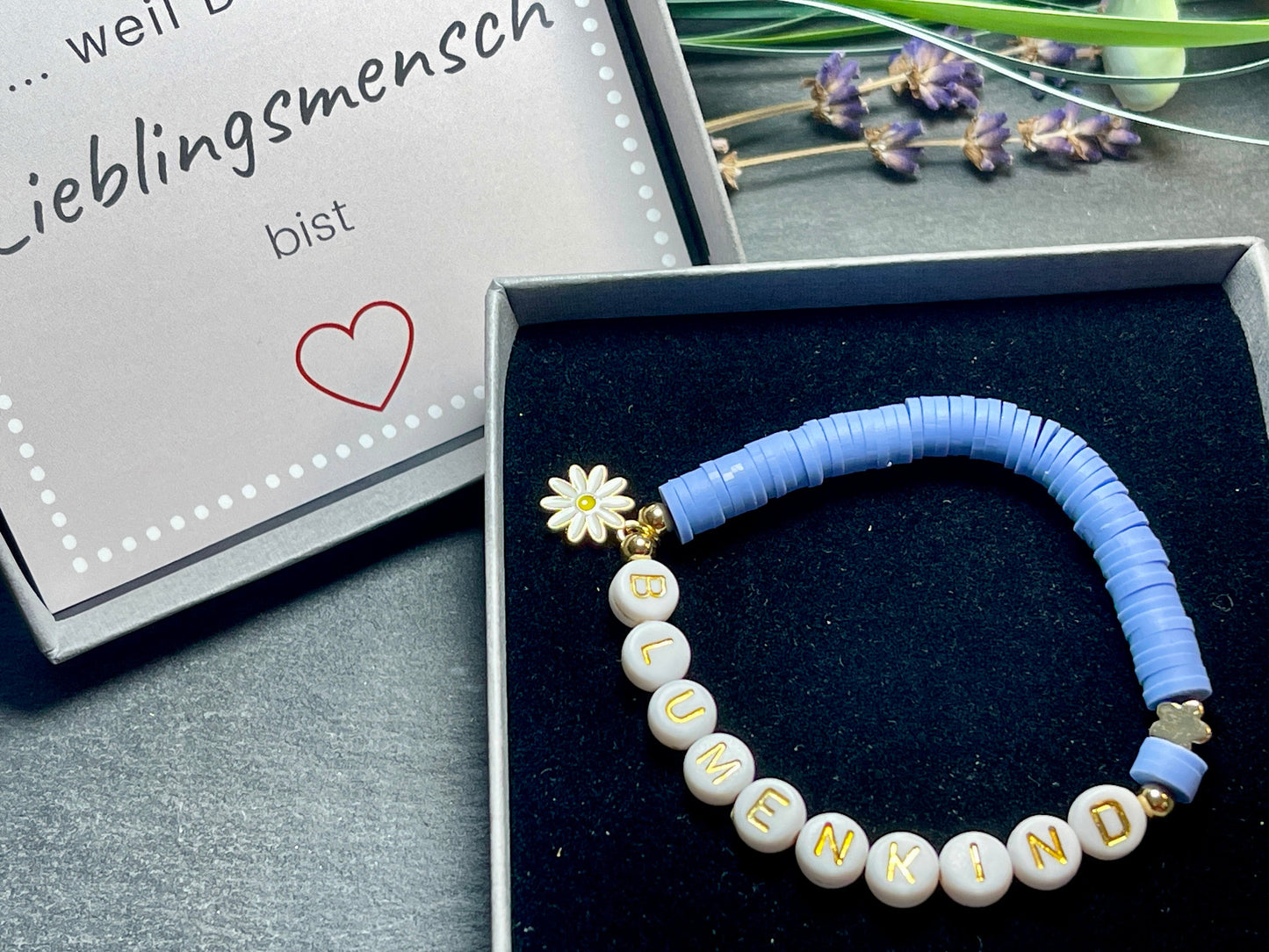 Armband Blumenkind Katsuki Flieder Gold- viele Farben- Geschenk für Ringkind Kerzenkind Brautkind Hochzeit und Kinder Andenken an heiraten