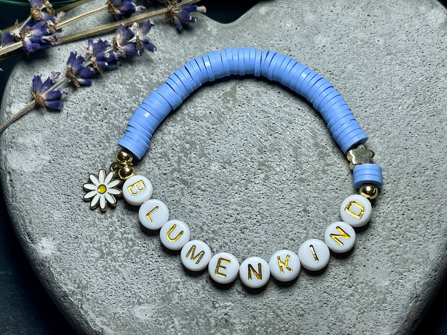 Armband Blumenkind Katsuki Flieder Gold- viele Farben- Geschenk für Ringkind Kerzenkind Brautkind Hochzeit und Kinder Andenken an heiraten