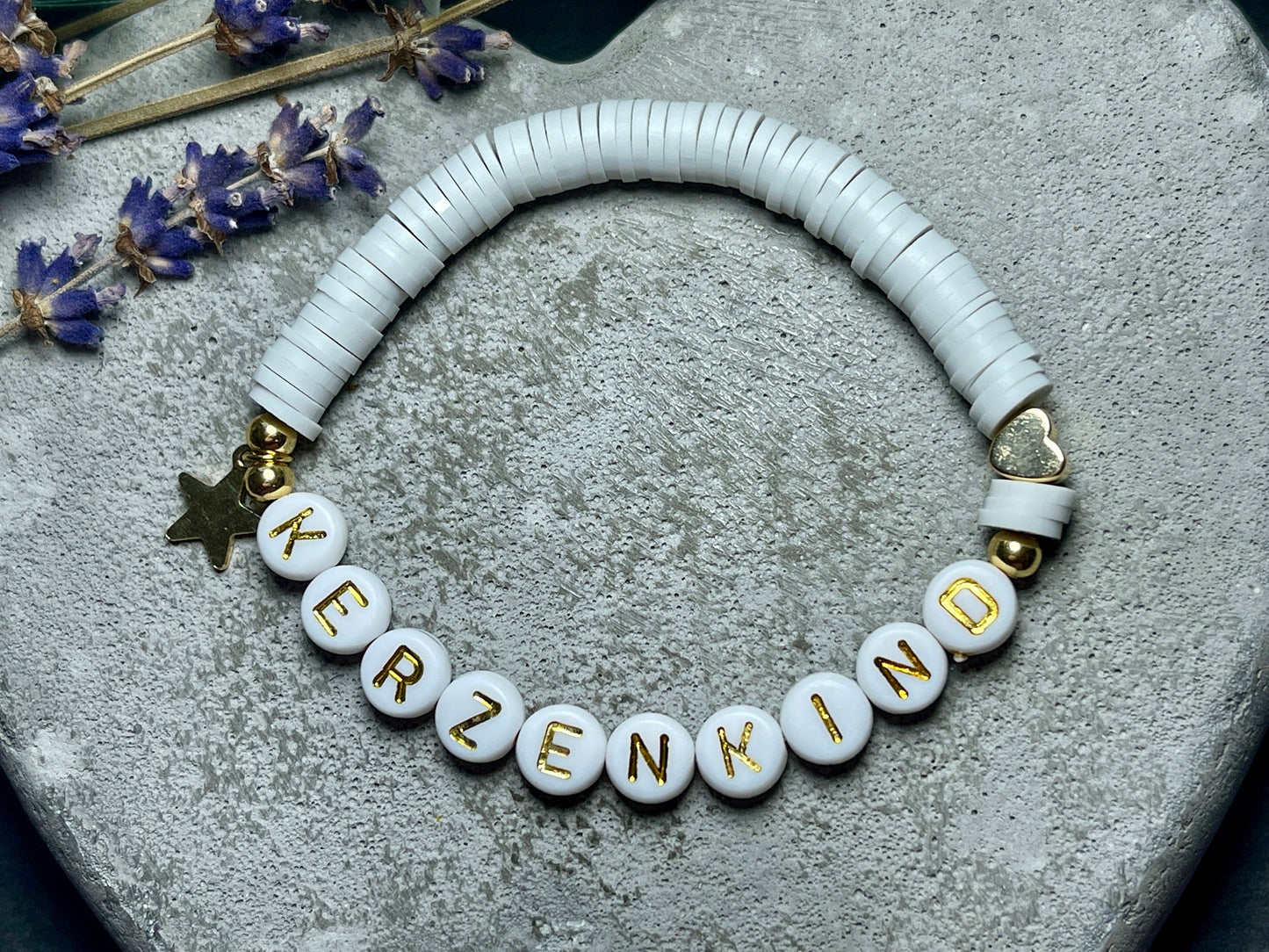 Armband Kerzenkind Katsuki Weiß Gold- Größe 12 cm bis 20 cm- viele Farben- Geschenk für Ringkind Brautkind Brautkind Hochzeit und Kinder JGA