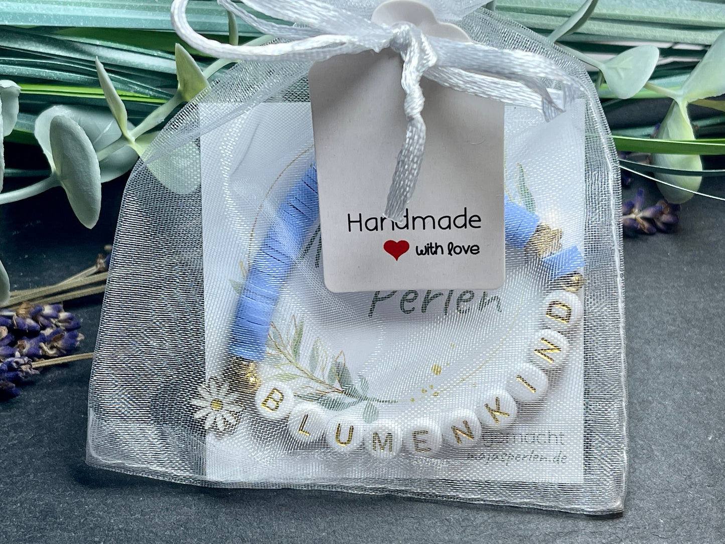 Armband Blumenkind Katsuki Flieder Gold- viele Farben- Geschenk für Ringkind Kerzenkind Brautkind Hochzeit und Kinder Andenken an heiraten