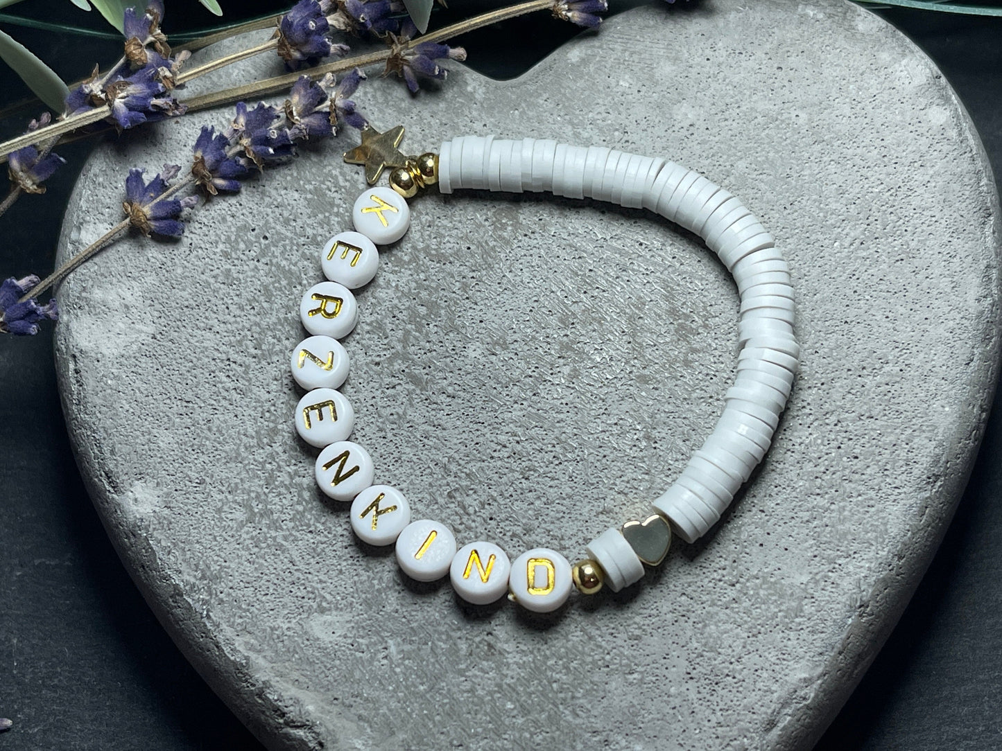Armband Kerzenkind Katsuki Weiß Gold- Größe 12 cm bis 20 cm- viele Farben- Geschenk für Ringkind Brautkind Brautkind Hochzeit und Kinder JGA
