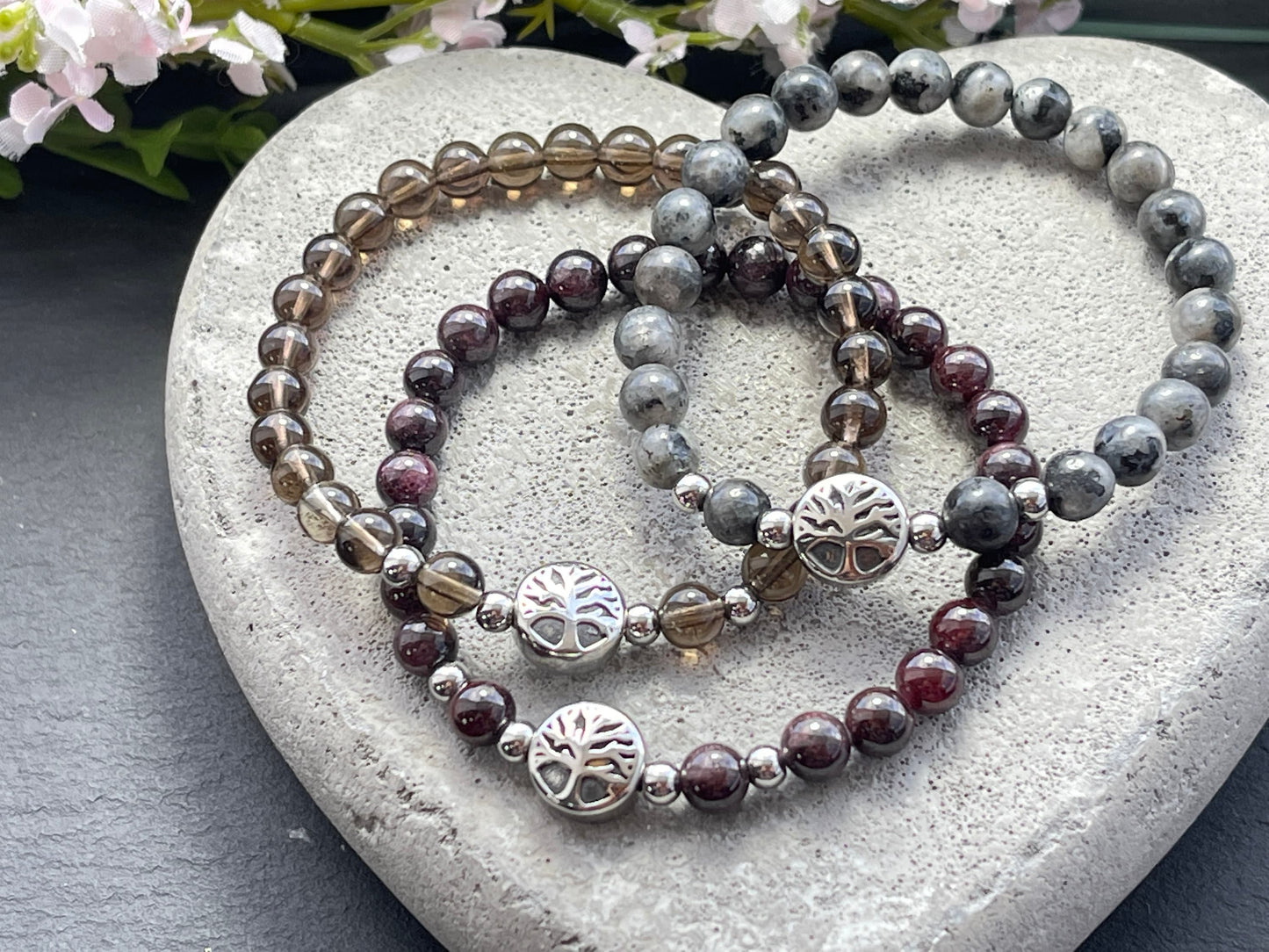 Armband Labradorit Lebensbaum Edelstahl Silber oder Gold - Perlenarmband für Fantasie Kreativität Selbstvertrauen - Spiritueller Schmuck