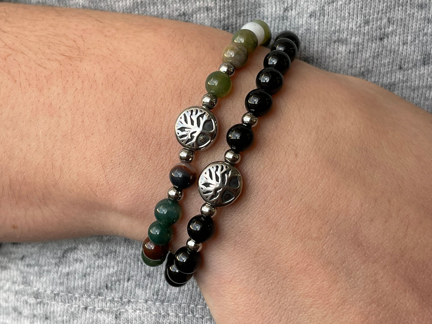 Armband Labradorit Lebensbaum Edelstahl Silber oder Gold - Perlenarmband für Fantasie Kreativität Selbstvertrauen - Spiritueller Schmuck
