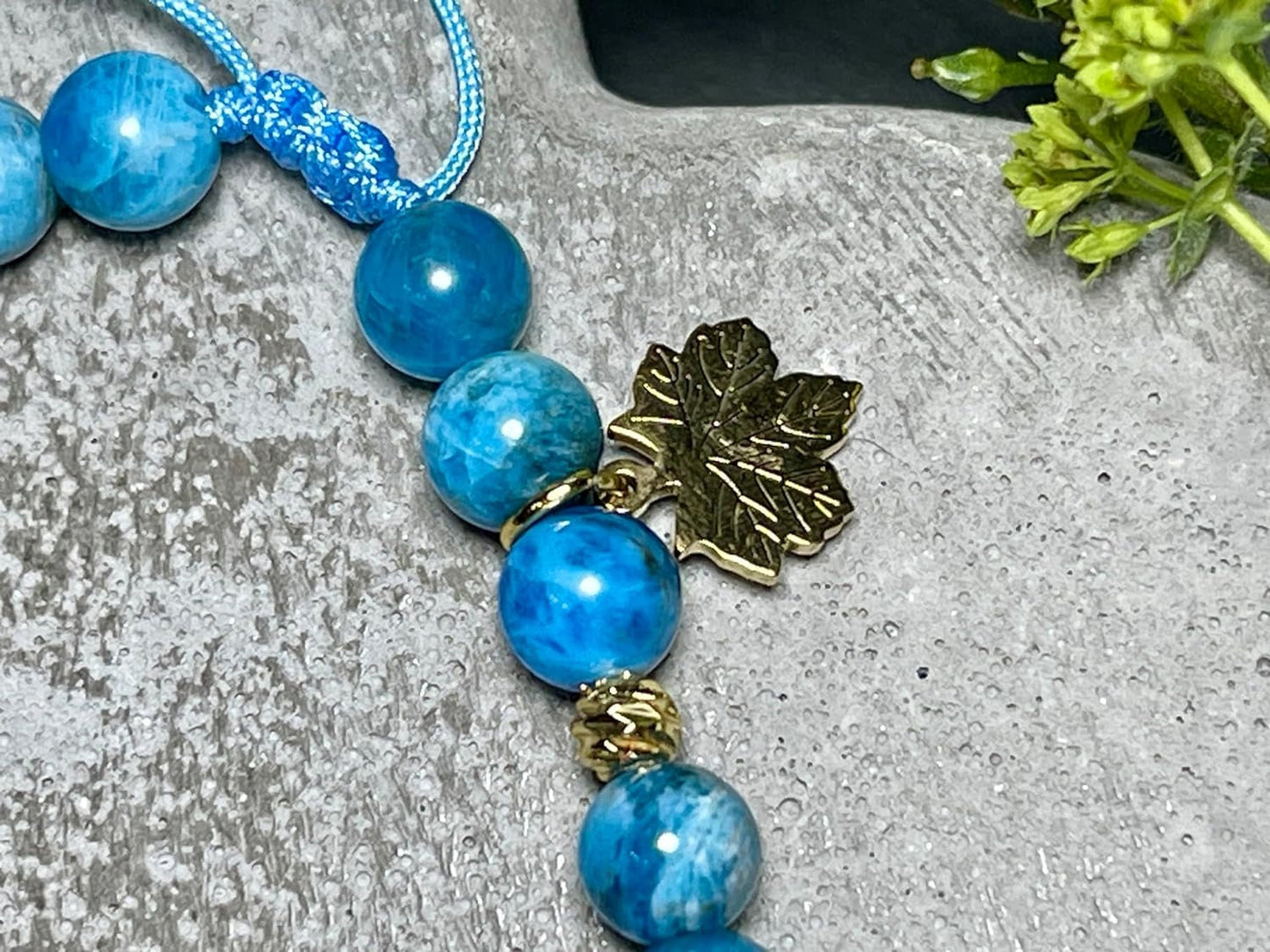 Armband Fuck Cancer Apatit vergoldet Makramee Geschenk Aufmunterung Genesung Brustkrebs Wunschedelstein Perlenarmband Schutzstein