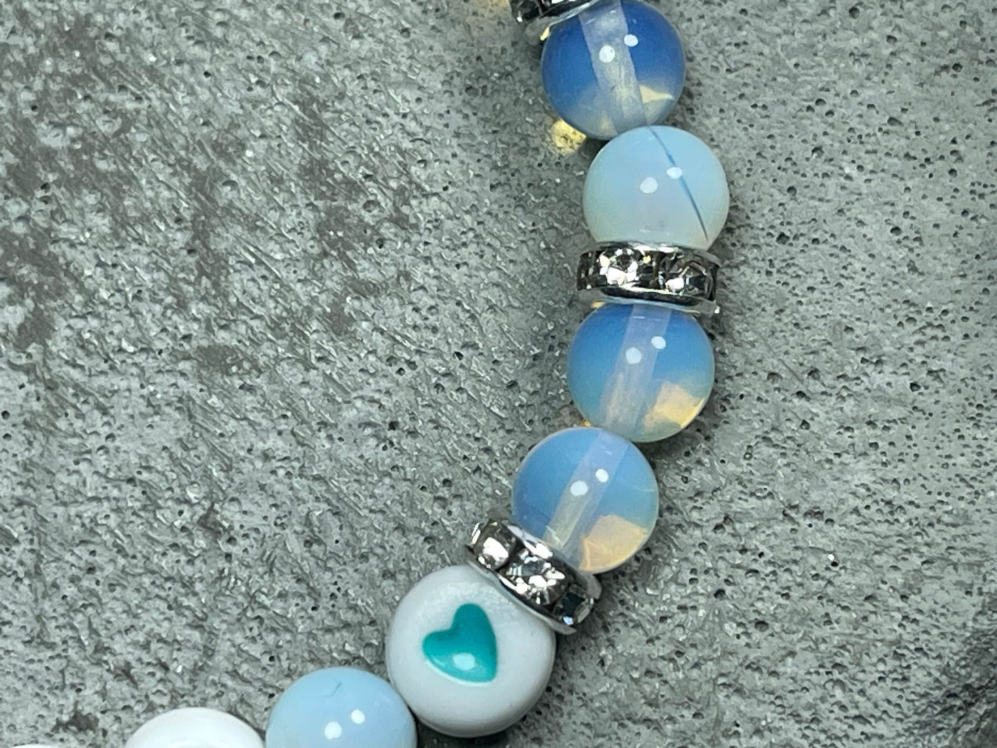 Armband mit Name Mädchen Opal Strassrondelle - Geschenk Mädchen Freundschaft - Namensarmband viele Farben personalisierbar Kinderarmband