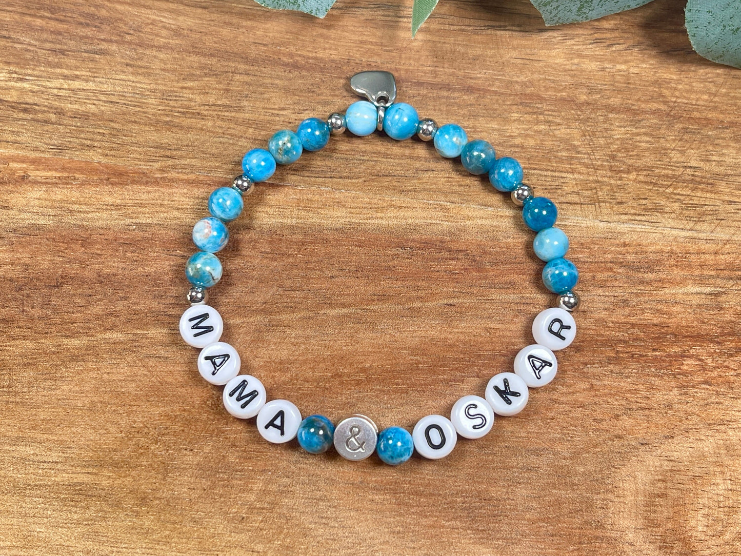 Armband Mama Kind Apatit - Namensarmband Perlenarmband Geschenk Geburt Schwangerschaft Muttertag Lieblingsmensch - pesonalisierbar
