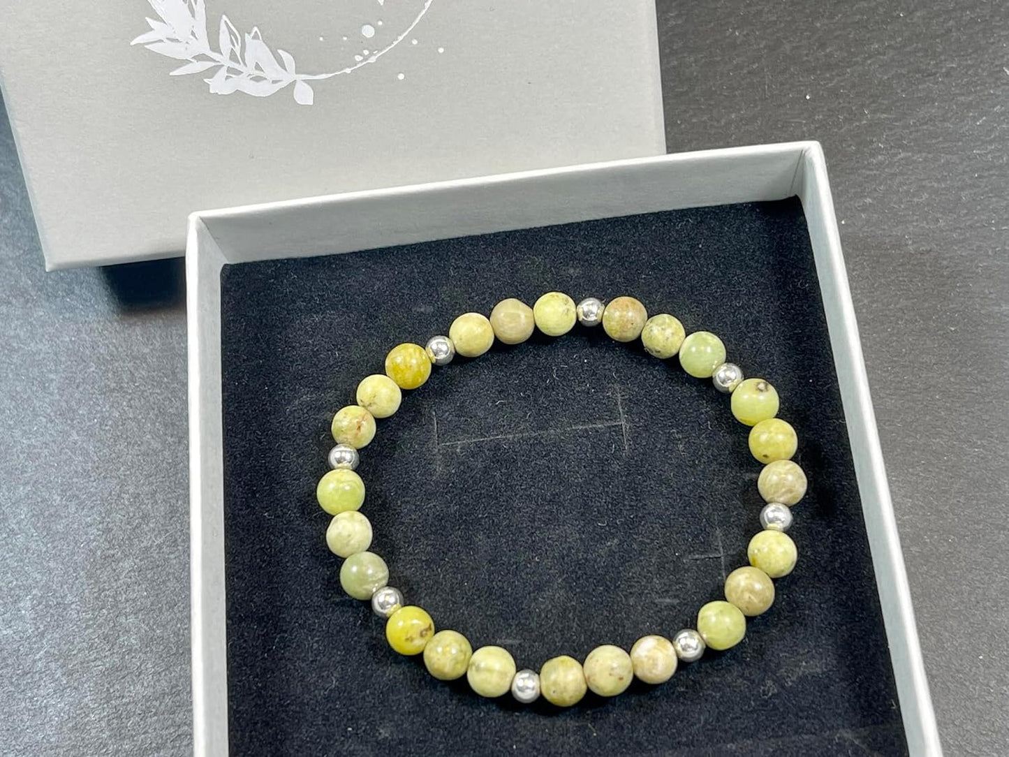 Armband Peridot Perlen echt 6mm mit Sterling Silber 925 Perlen Gold Roségold plated - Freude Toleranz Gelassenheit- Spirituell