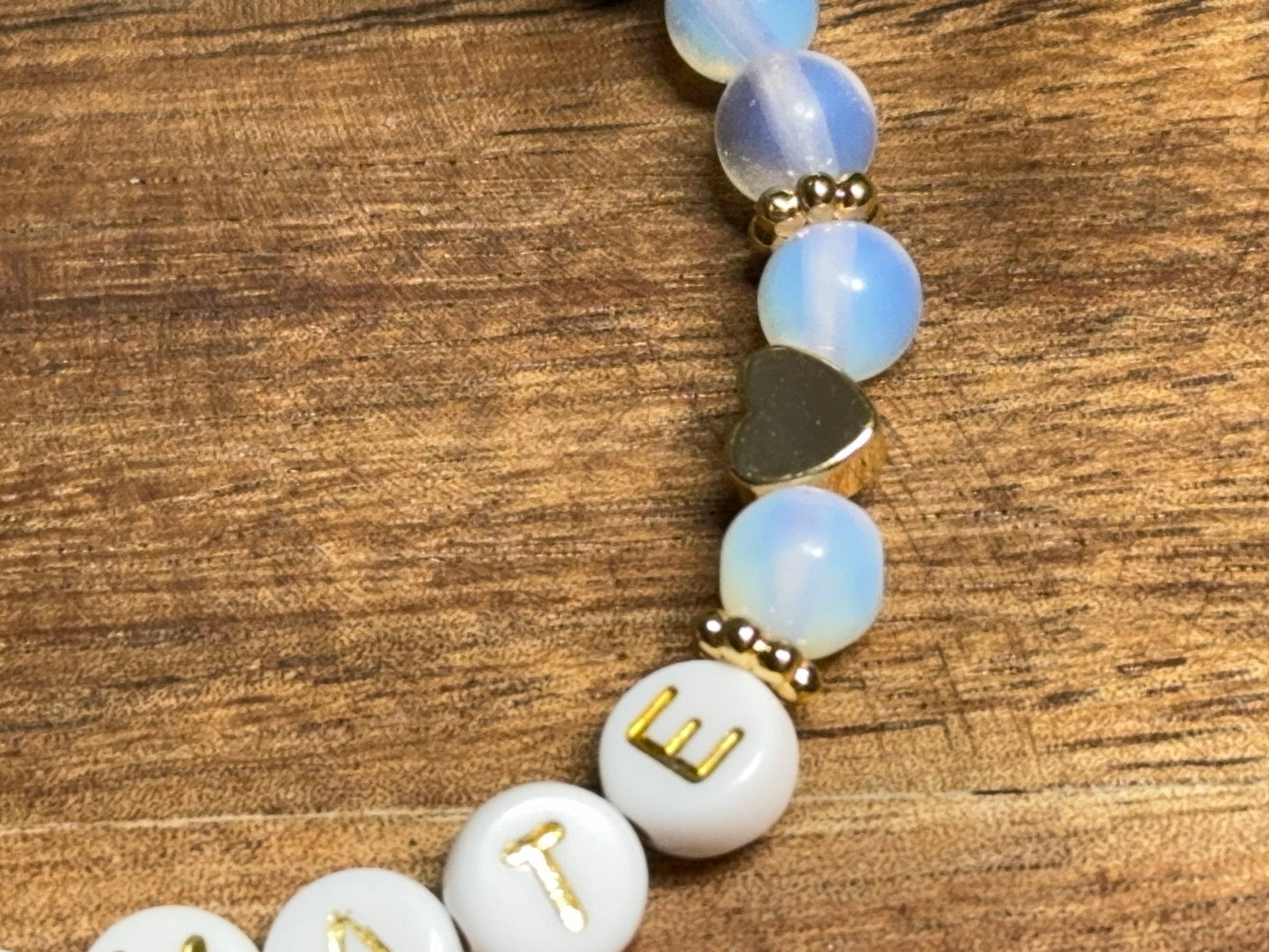 Armband Opal Soulmate - Herz echt Vergoldet - Perlenarmband Freundschaft Liebe Glück beste Freundin Lieblingsmensch - Edelstein wählbar