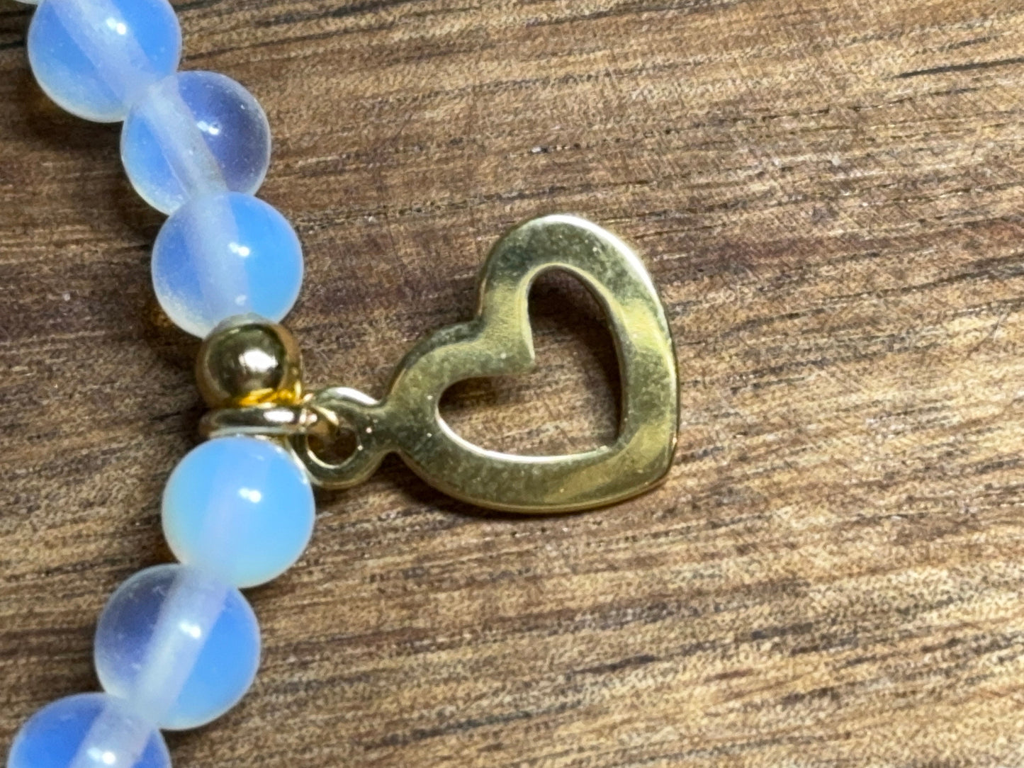 Armband Opal Soulmate - Herz echt Vergoldet - Perlenarmband Freundschaft Liebe Glück beste Freundin Lieblingsmensch - Edelstein wählbar