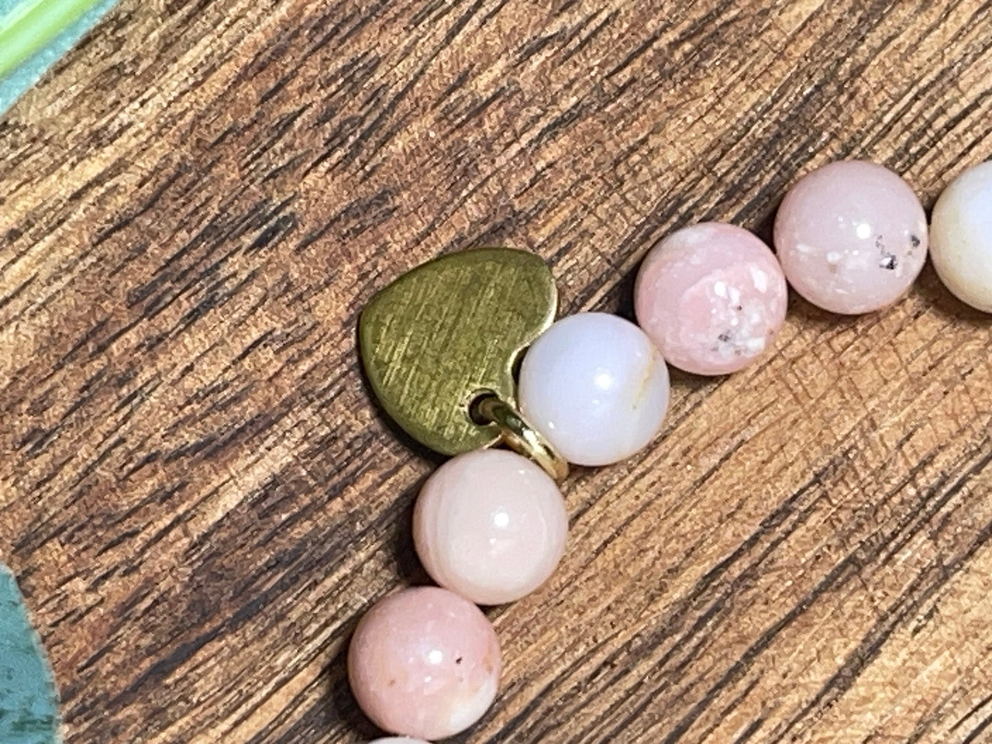 Armband mit Namen Rosa Opal - Kindernamen - Herz DQ Metall Gold - Geschenk für Mama Lieblingsmensch Beste Freundin - pesonalisierbar