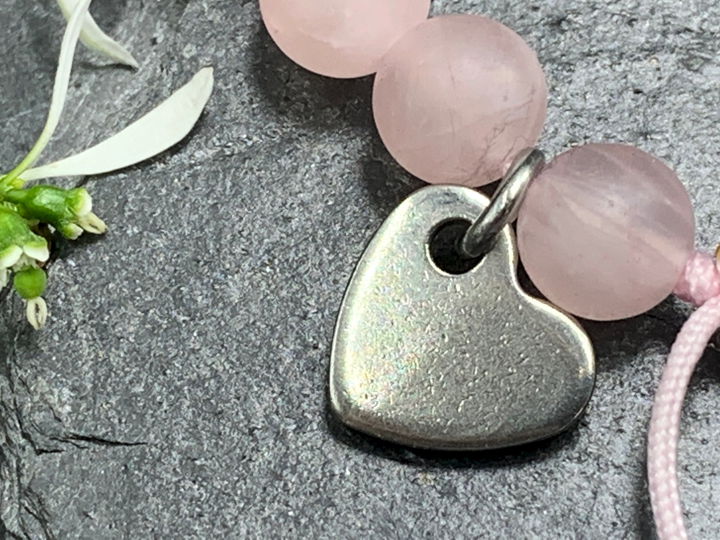 Armband Rosenquarz Datum Makramee, Freundschaftsarmband, Geschenk Liebe