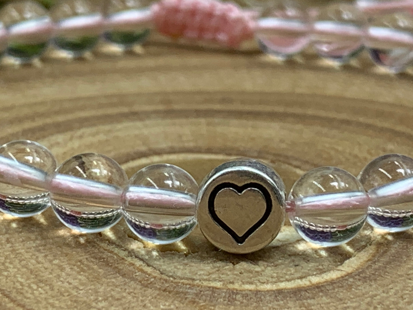 Armband Bergkristall, Bergkristallarmband Makramee, Armband Herz, Mix and Match
