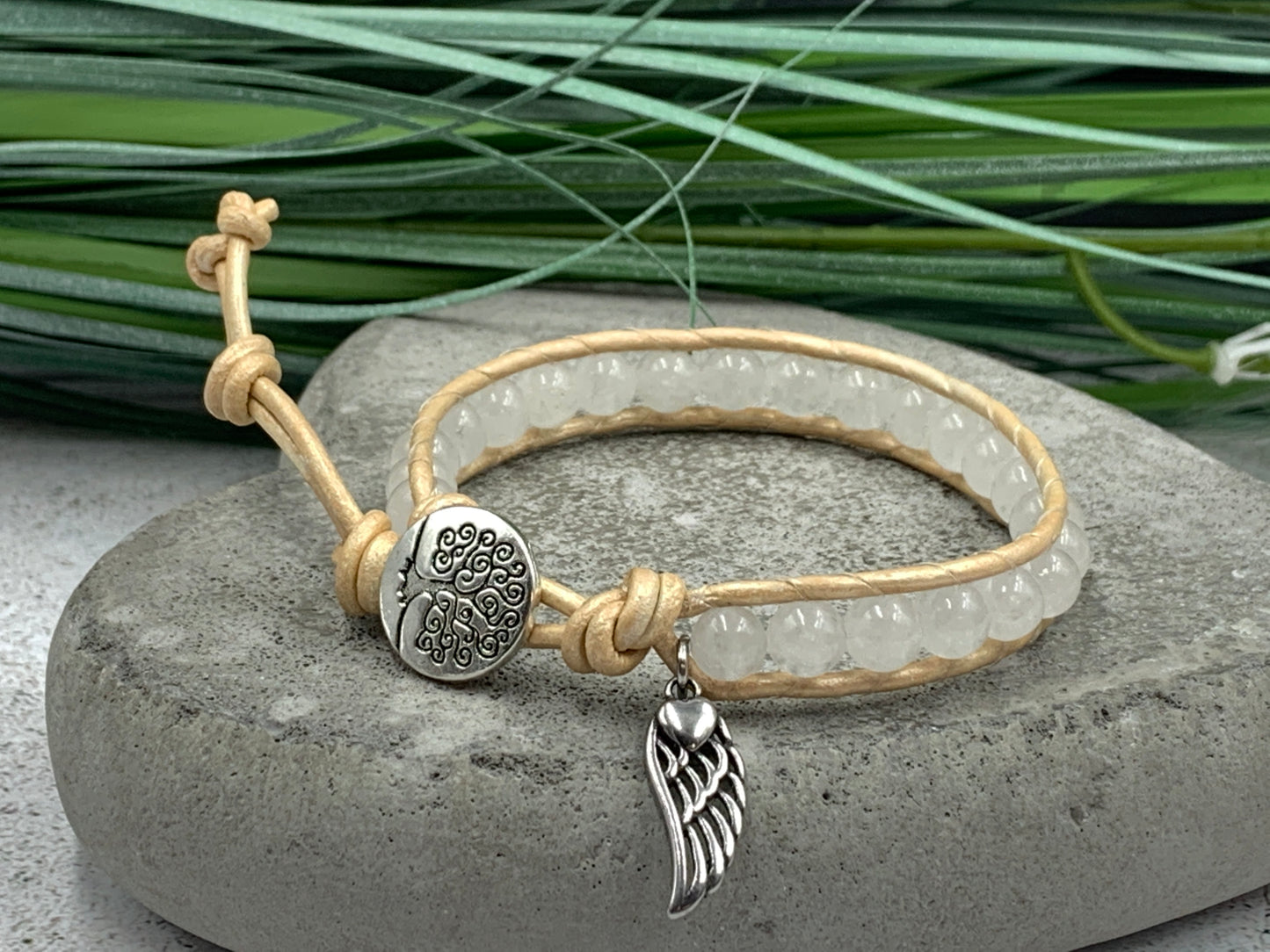 Armband Mondstein Lebensbaum, Bohoarmband Mondstein, Geburtsstein Juni, Lieblingsarmband