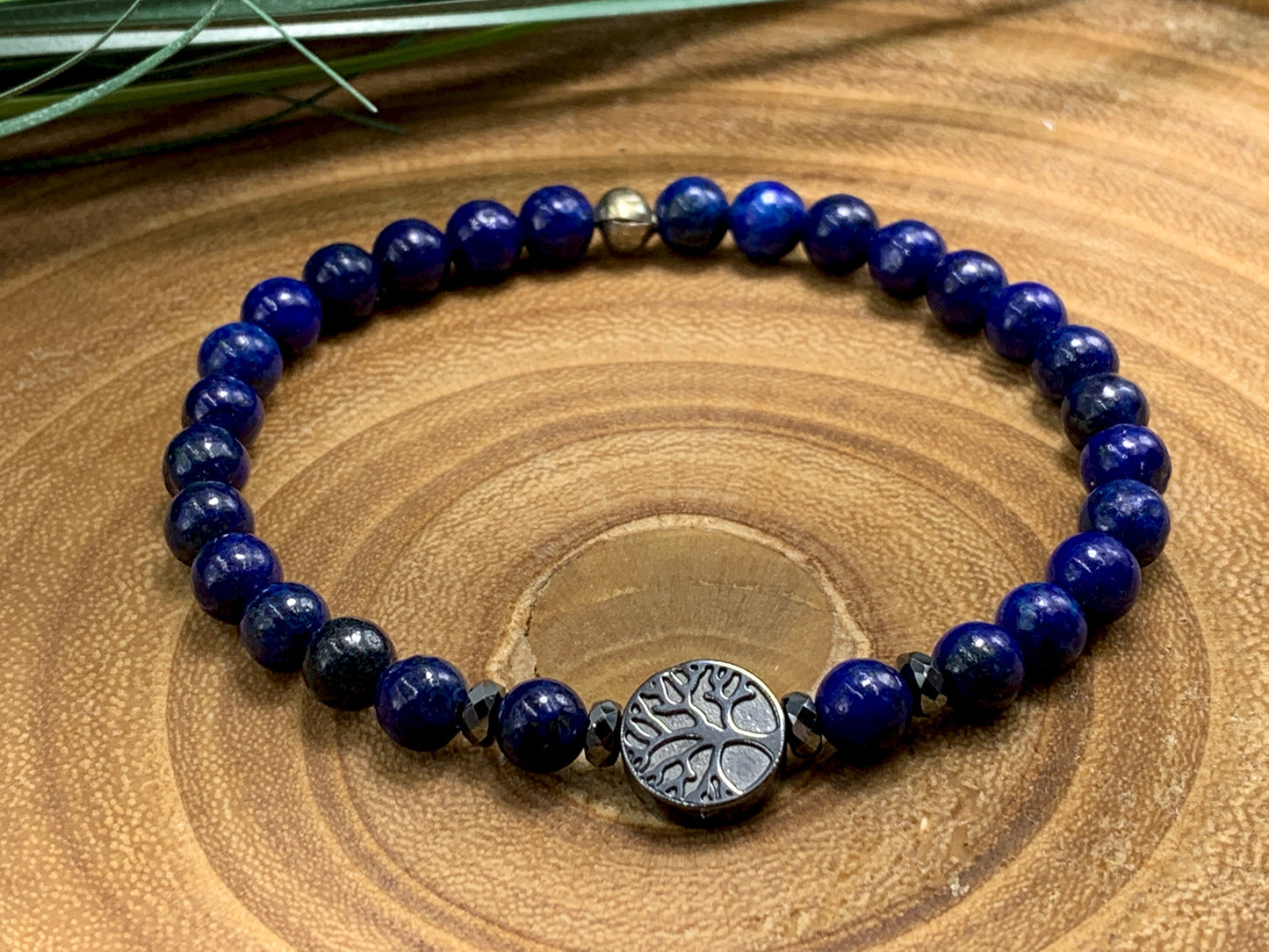 Armband Lebensbaum Lapislazuli Hämatit - spirituelles Perlenarmband - Geschenk Liebe Esoterik - Handmade personalisierbar
