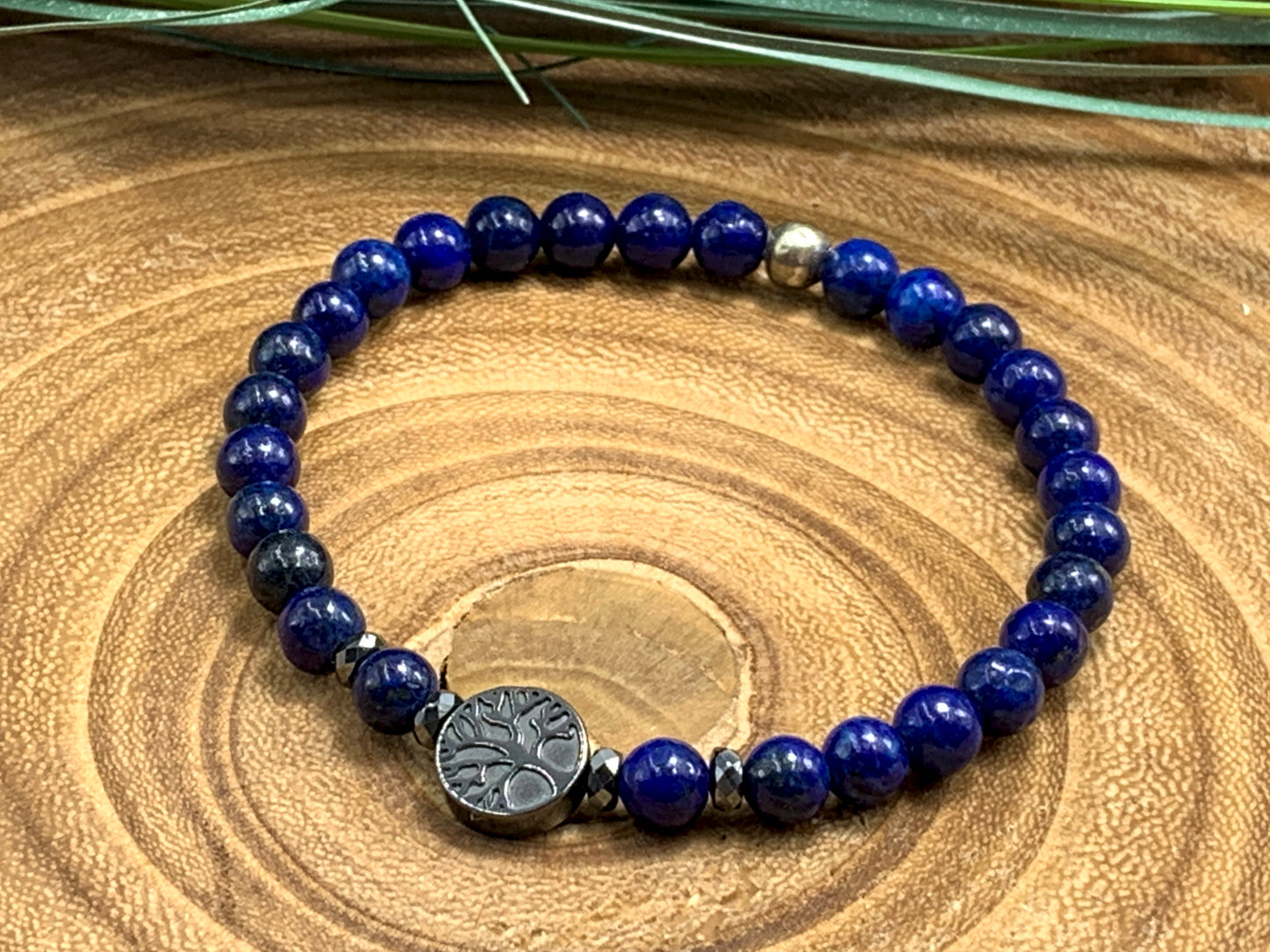 Armband Lebensbaum Lapislazuli Hämatit - spirituelles Perlenarmband - Geschenk Liebe Esoterik - Handmade personalisierbar