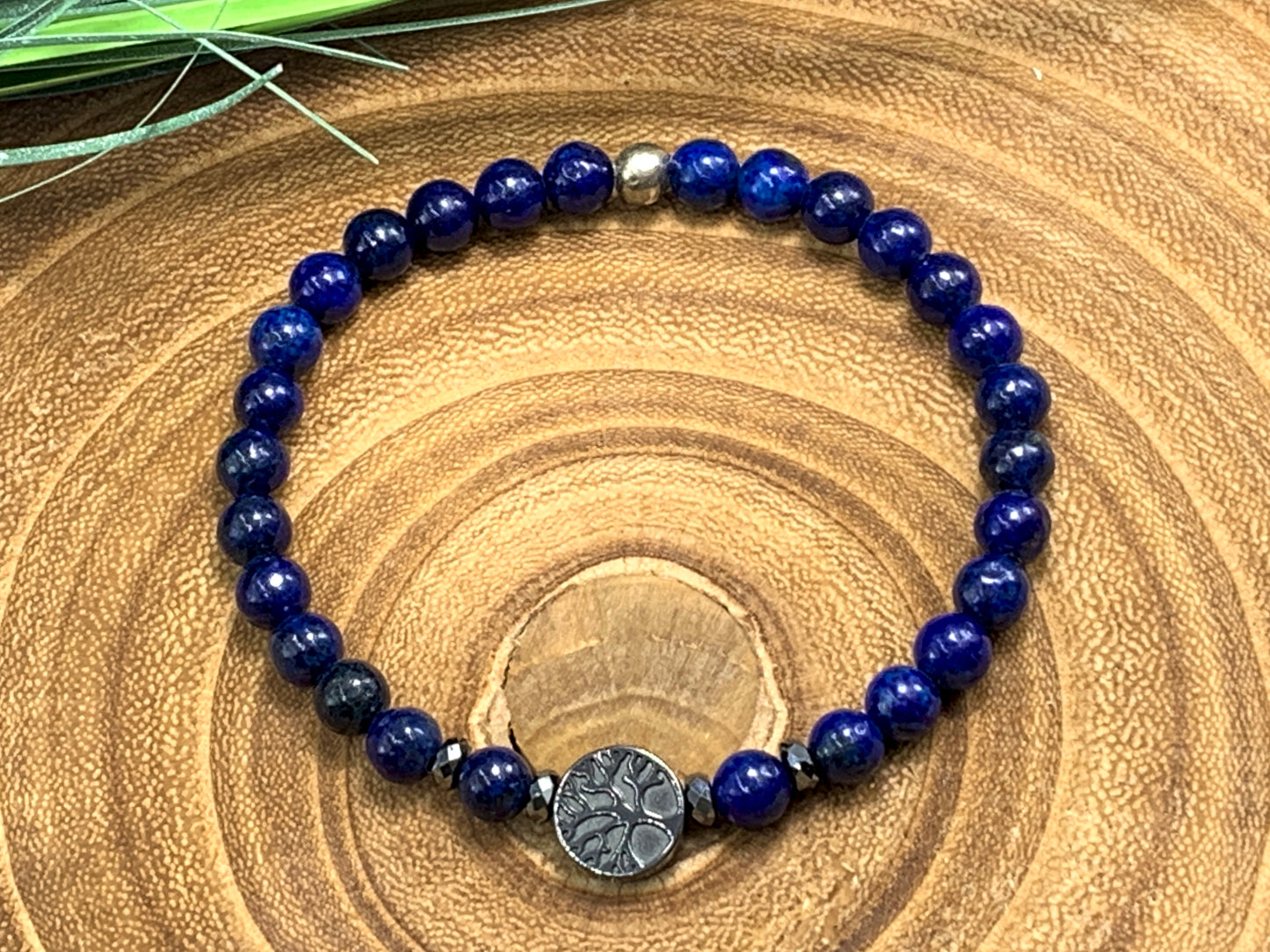 Armband Lebensbaum Lapislazuli Hämatit - spirituelles Perlenarmband - Geschenk Liebe Esoterik - Handmade personalisierbar