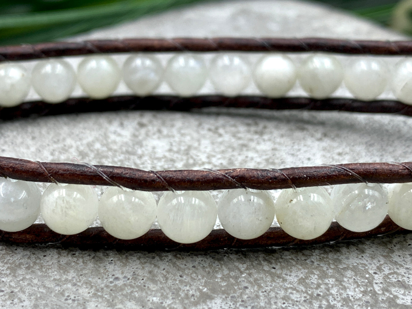 Bohoarmband Mondstein mit Herz - Geburtsstein Juni - Lieblingsarmband - gewickeltes Perlenarmband - Vintage Style Boho - Lieblingsarmband - Handmade personalisierbar