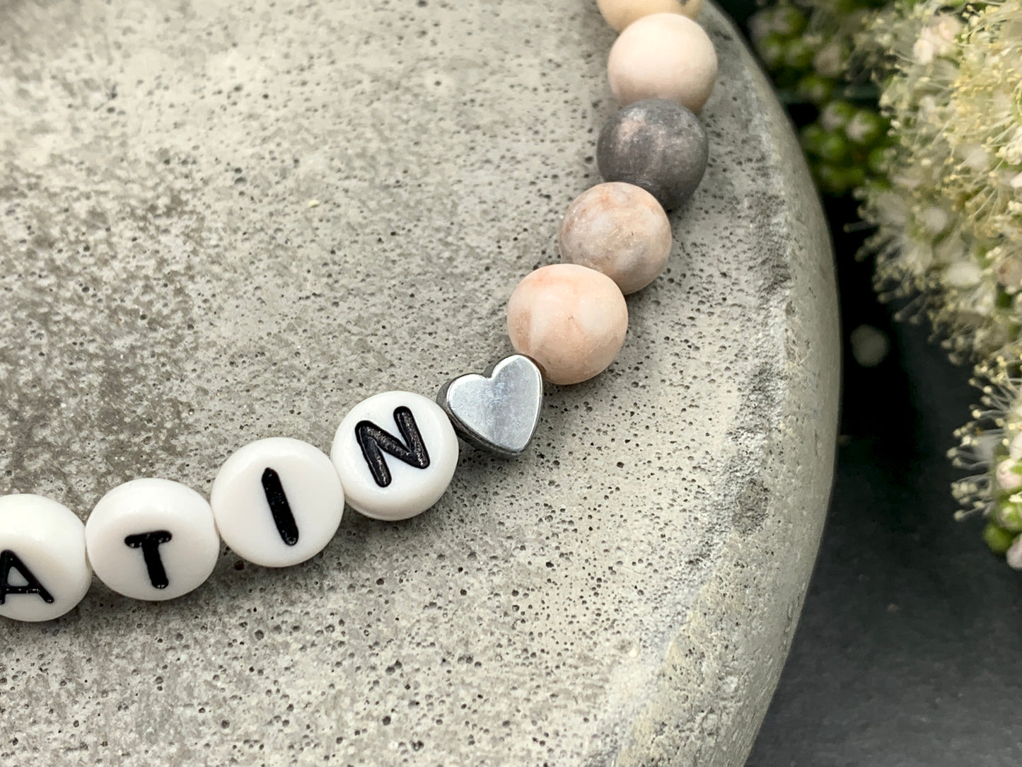 Armband Taufpatin Zebra Jaspis - Andenken Taufe Taufgeschenk - Frage Patenschaft - Willst Du meine Patentante sein? - Handmade personalisierbar