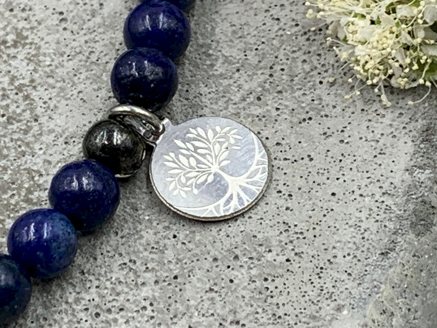 Armband Lapislazuli Patenonkel Herz echt platiniert - Geschenk für Paten Patenschaft Taufe - Willst Du mein Patenonkel sein? - Handmade personalisierbar