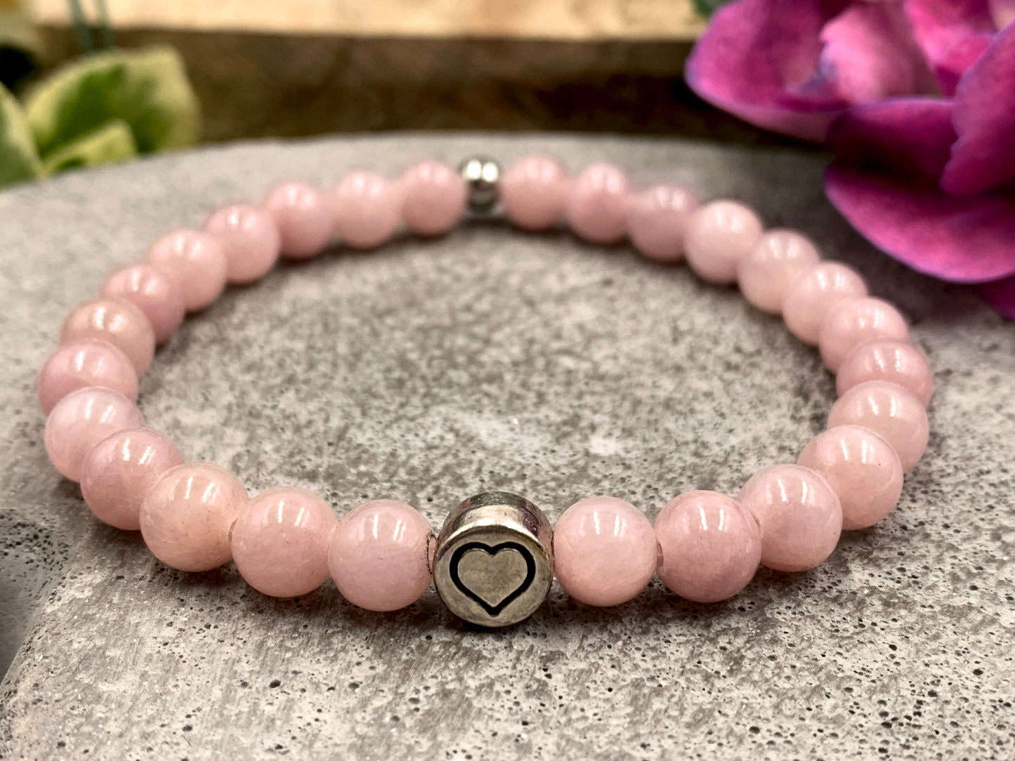 Armband Herz Achat altrosa, Geschenk Liebe und Freundschaft, Armband Mix and Match