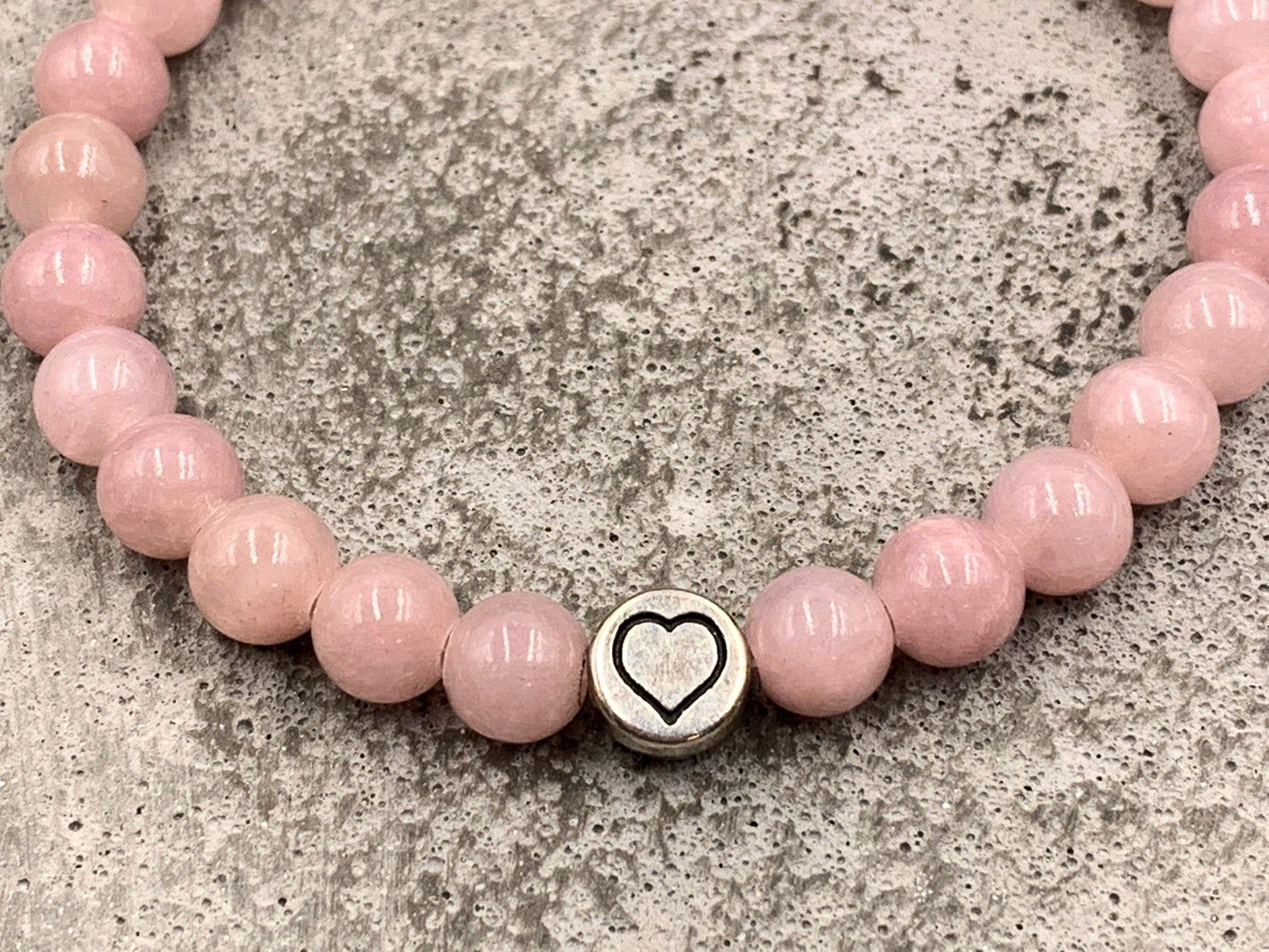 Armband Herz Achat altrosa, Geschenk Liebe und Freundschaft, Armband Mix and Match