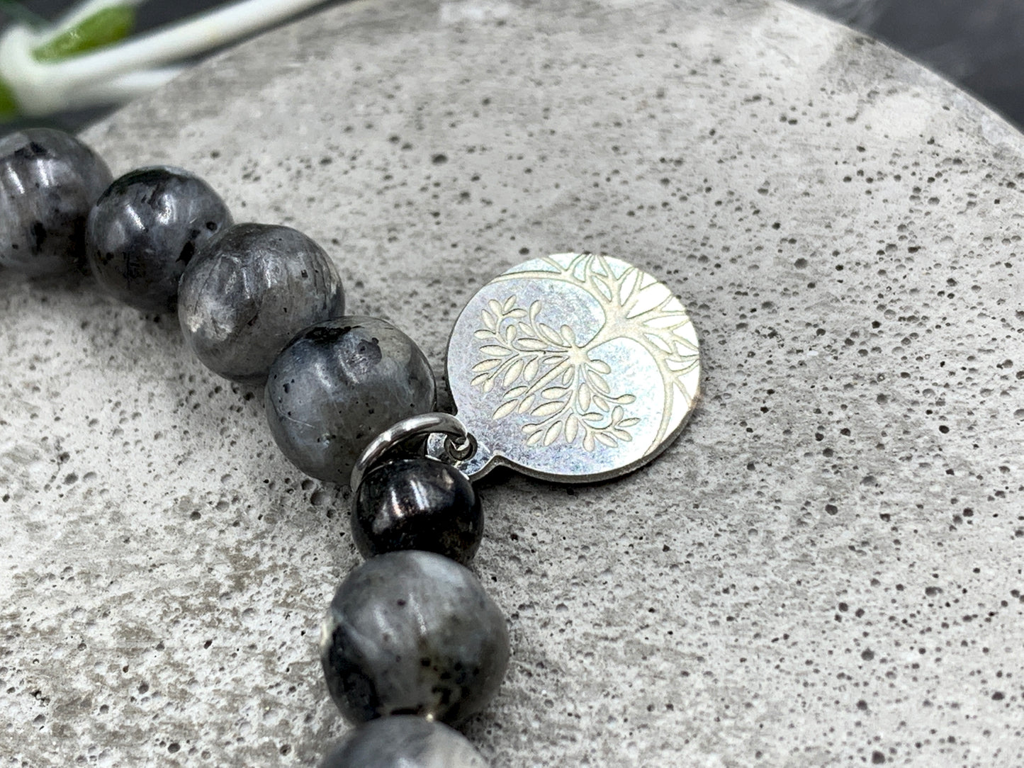 Armband David Labradorit, Namens Armband mit Stern echt platiniert, Geschenk für lieben Jungen, 925 Silber Perlen