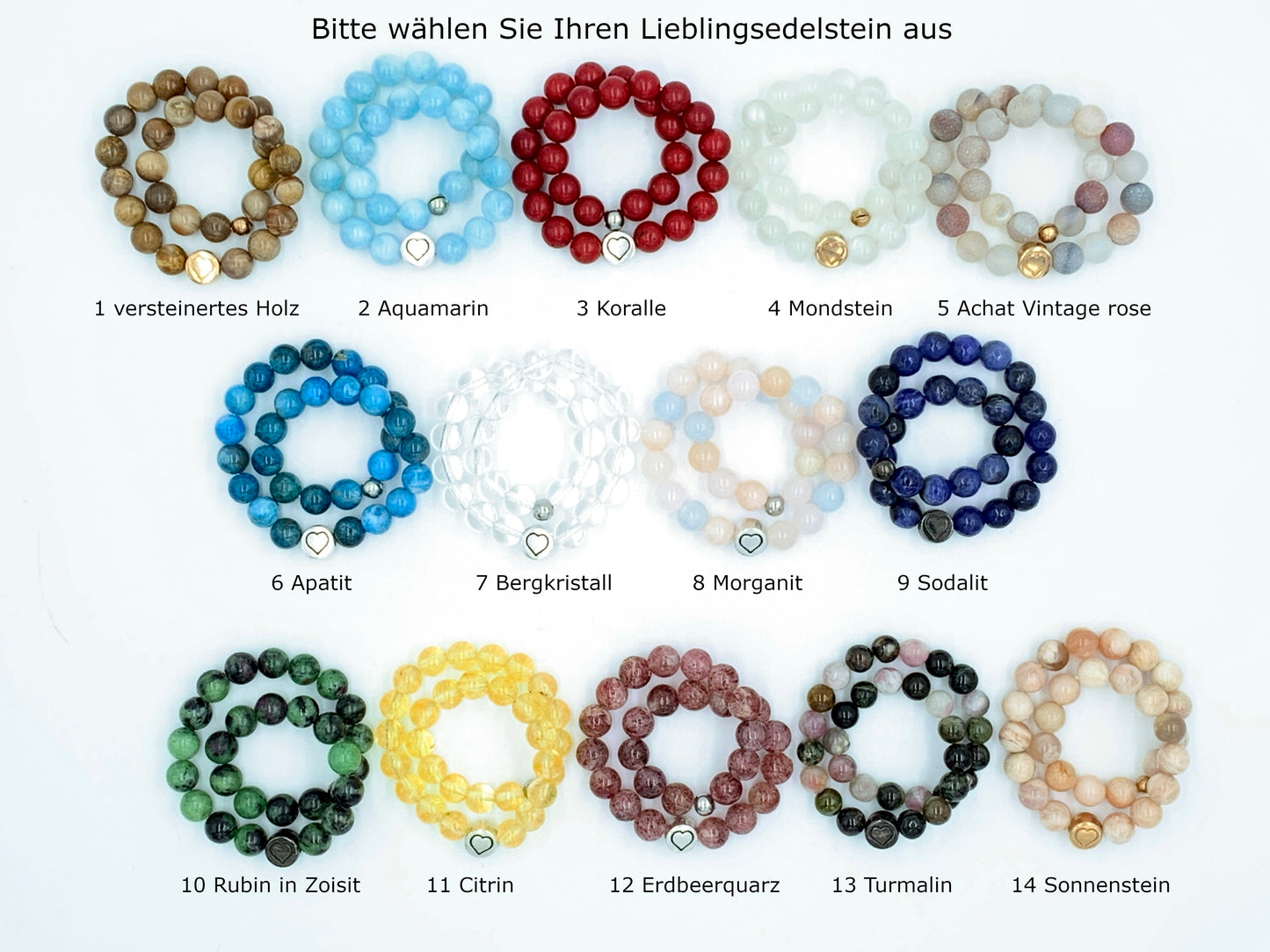 Armband Versteinertes Holz, Facettenperlen 18k Gelbgold plated, Makramee