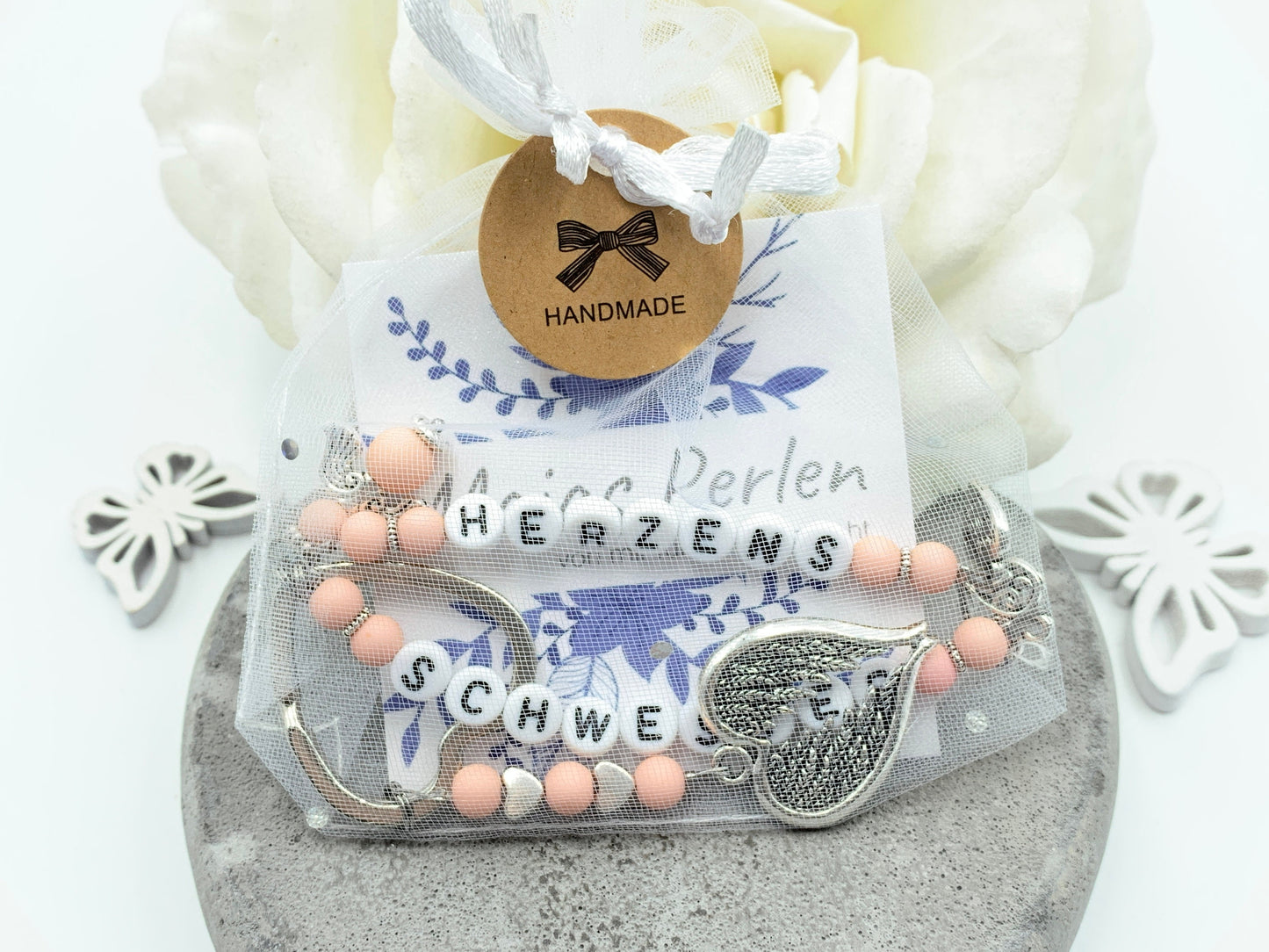Schlüsselanhänger Beste Mama Perlen Acryl Dunkeltürkis - Geschenk Mutter Großmutter Geburt Liebe - personalisierbar echte Edelsteine möglich