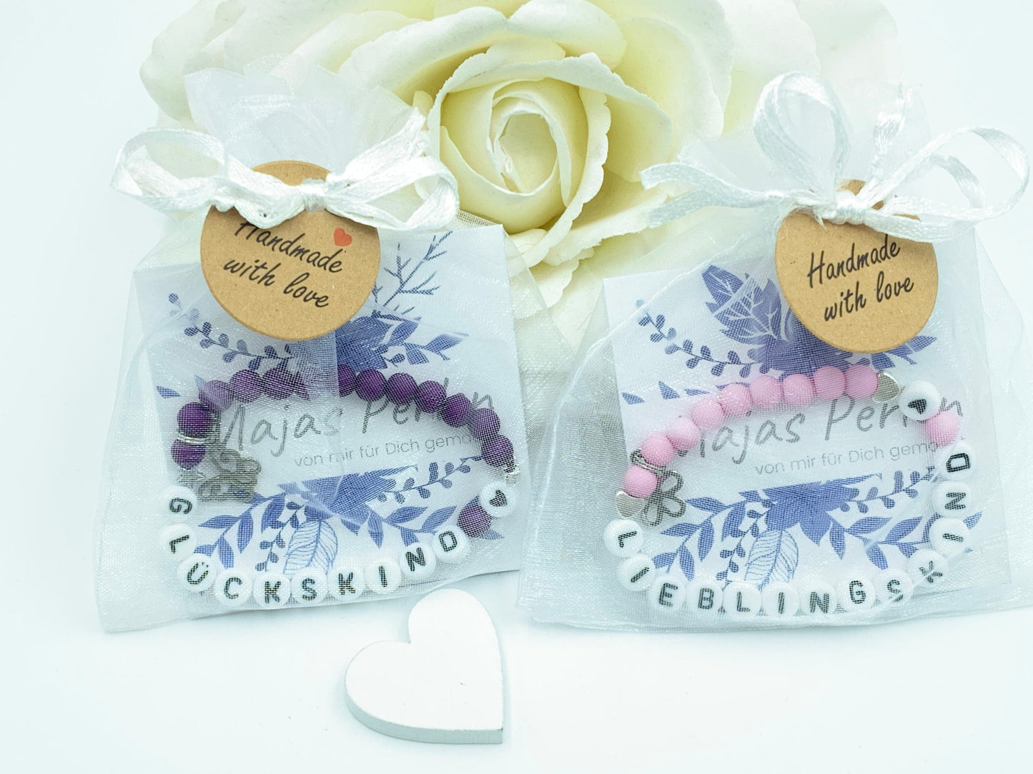 Armband Schulkind Schmetterling Lila -  Geschenk Einschulung erster Schultag Kleinigkeit zur Einschulung - viele F arben - personalisierbar