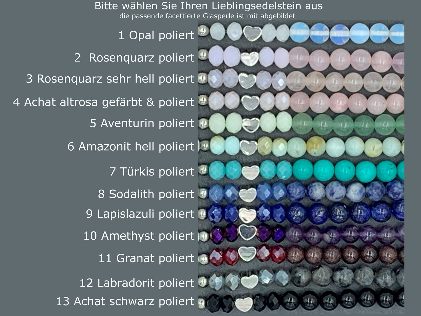 Namensarmband Rosenquarz Lilly - 925 Silber Perlen - Herz Messing Platiniert - Geschenk Mädchen Mama Liebe Perlenarmband - Edelstein wählbar
