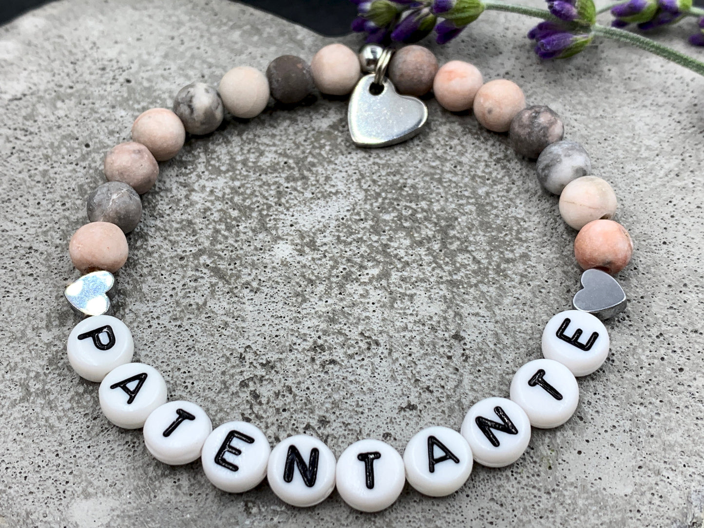 Armband Patentante Amazonit - Geschenk für Patin und Taufe Taufgeschenk Erinnerungsarmband Frage Patenschaft - viele Personalisierungen