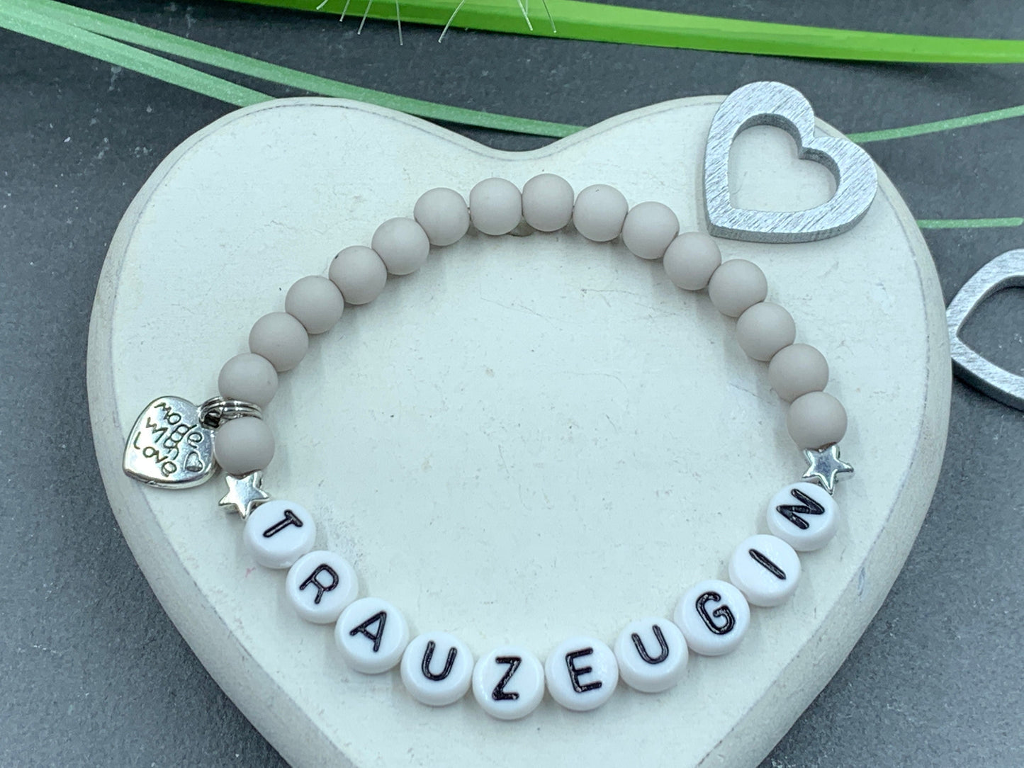 Armband Trauzeugin Zartrosa Acryl Perlen 6 mm - Perlenarmband rund um Hochzeit und JGA - Willst du meine Trauzeugin sein? - Wunschfarbe