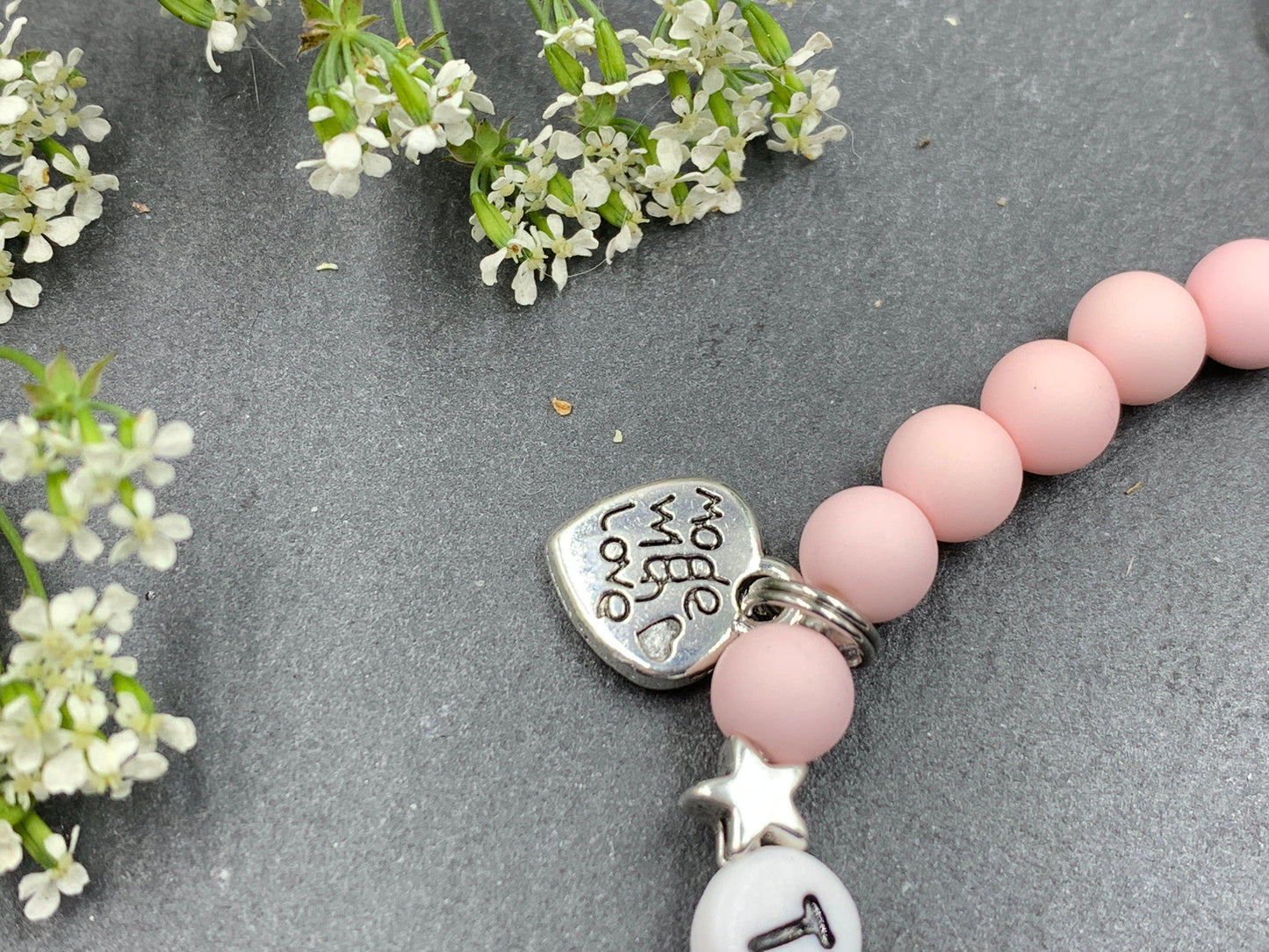 Armband Trauzeugin Zartrosa Acryl Perlen 6 mm - Perlenarmband rund um Hochzeit und JGA - Willst du meine Trauzeugin sein? - Wunschfarbe